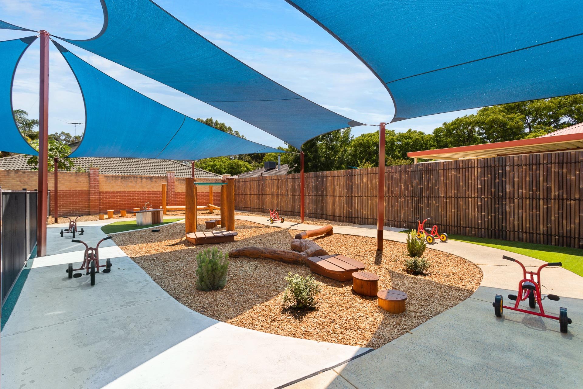 Outdoor Bike area at Cuddles Childcare Canning Vale