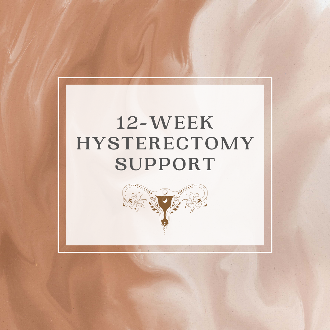 Hysterectomy support title and womb image