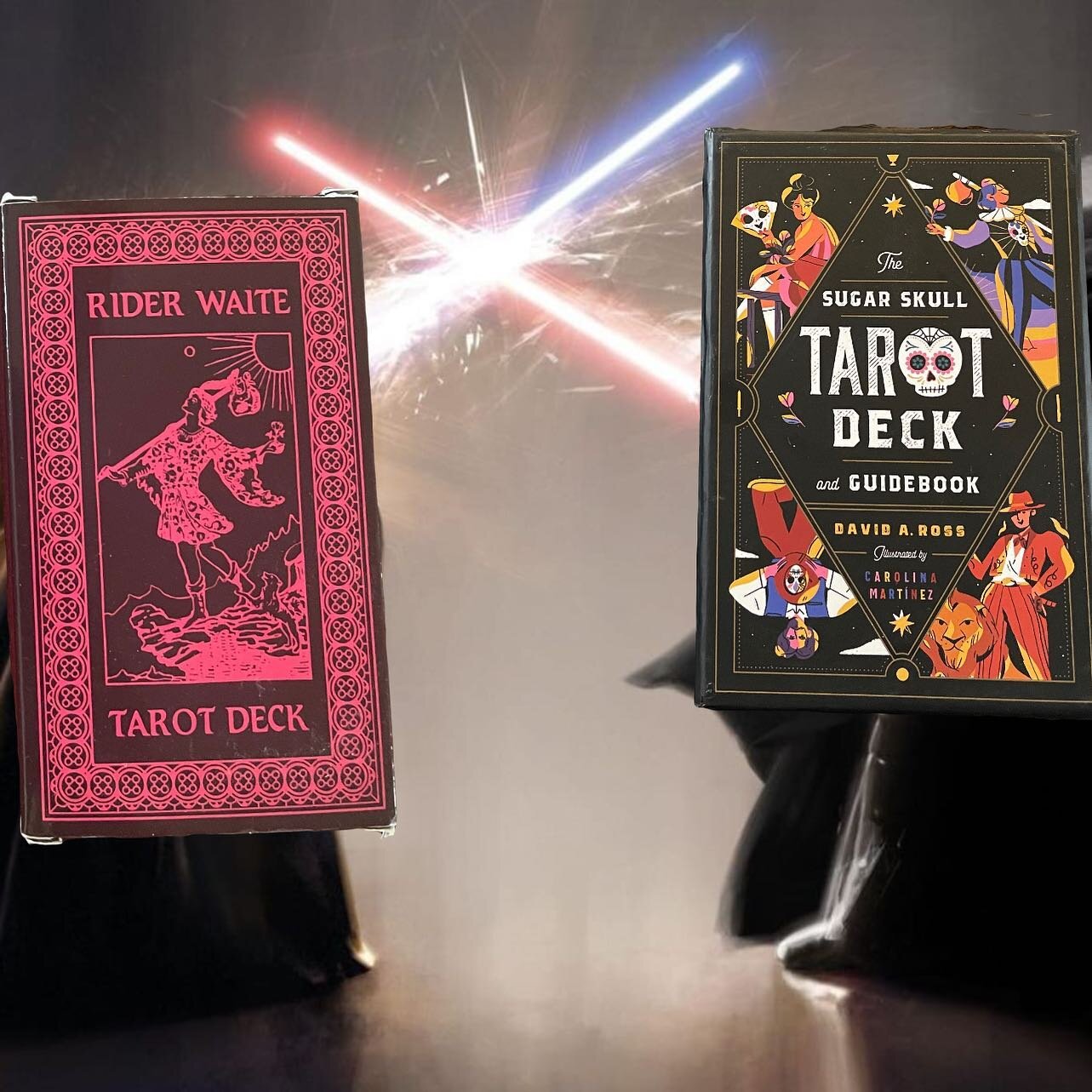 Pink &amp; Black Rider Waite Tarot vs. the Sugar Skull Tarot! Who will go on to the next round of March madness? #marchmadness