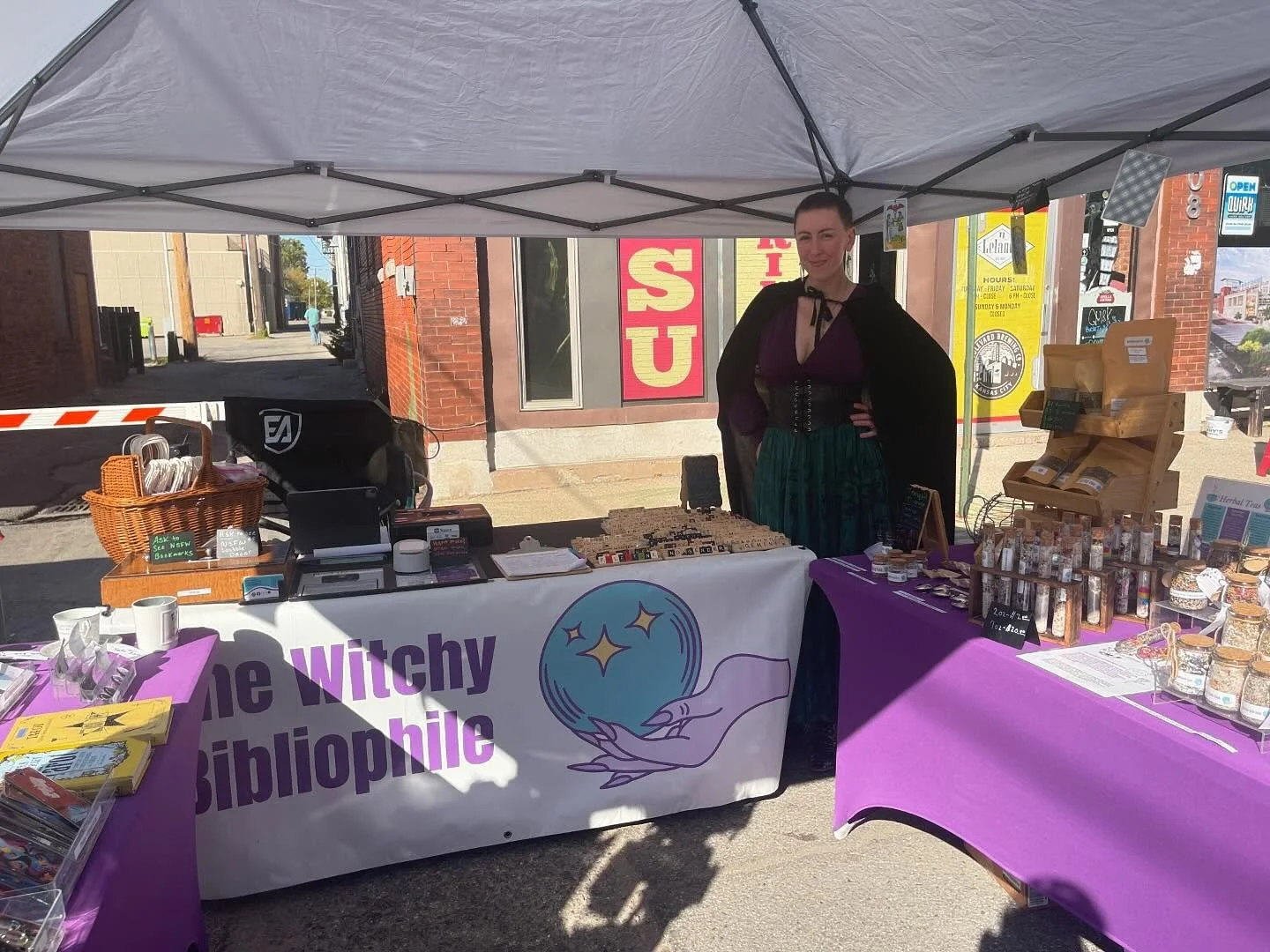 I&rsquo;m all set up at the Goblin Market on 6th street in @cityofpittsburg! Come by anytime before 8pm today and find something simply magical ✨