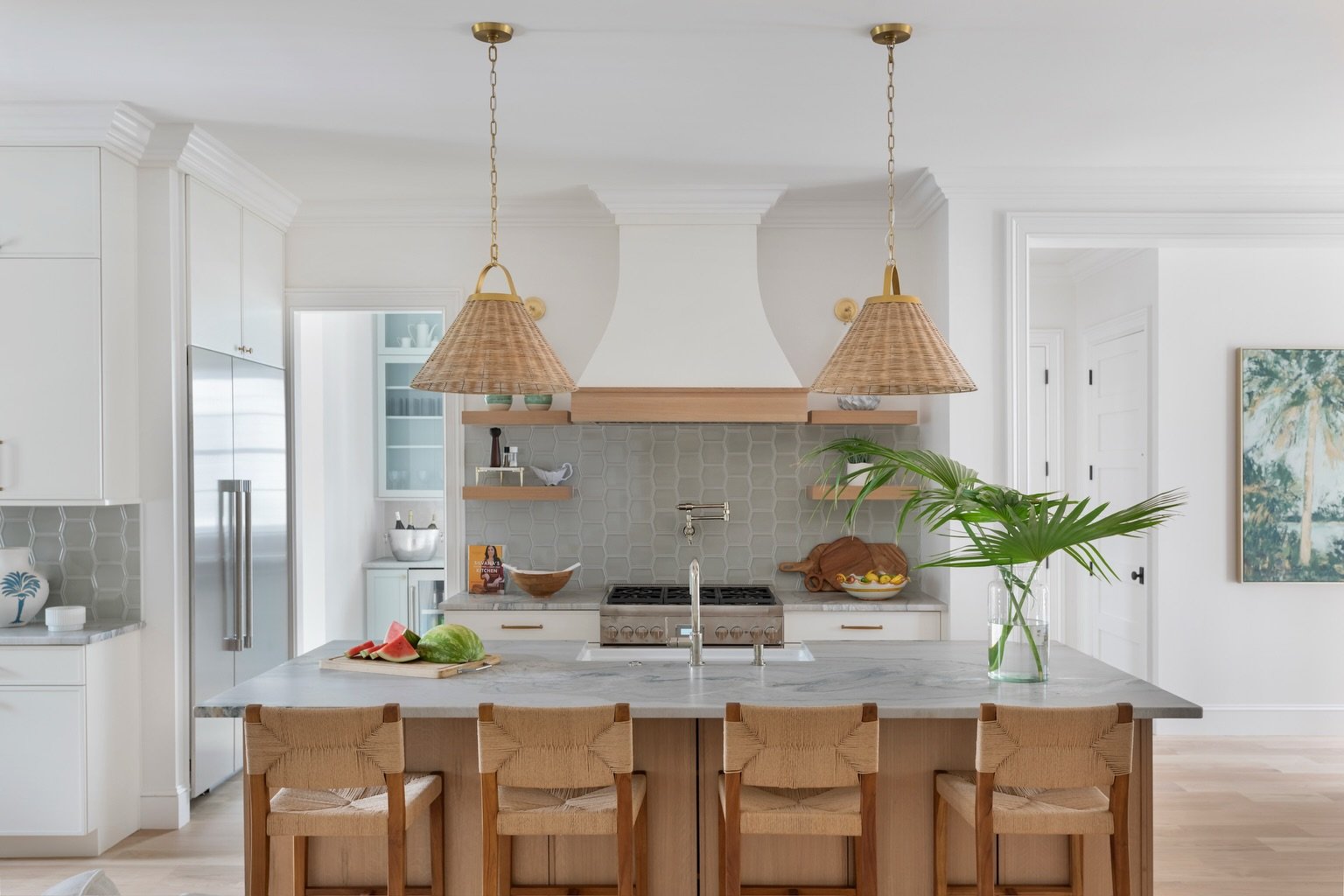Natural textures, soft tones, and timeless details make this kitchen feel effortlessly inviting. The large island is perfect for meal prepping, homework, gatherings and everything in between. 

#kitchendesign #coastalinteriors #interiordesign #kitche