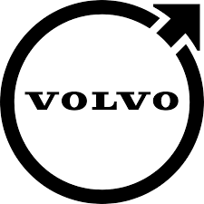 Volvo logo with a circular arrow around the brand name.