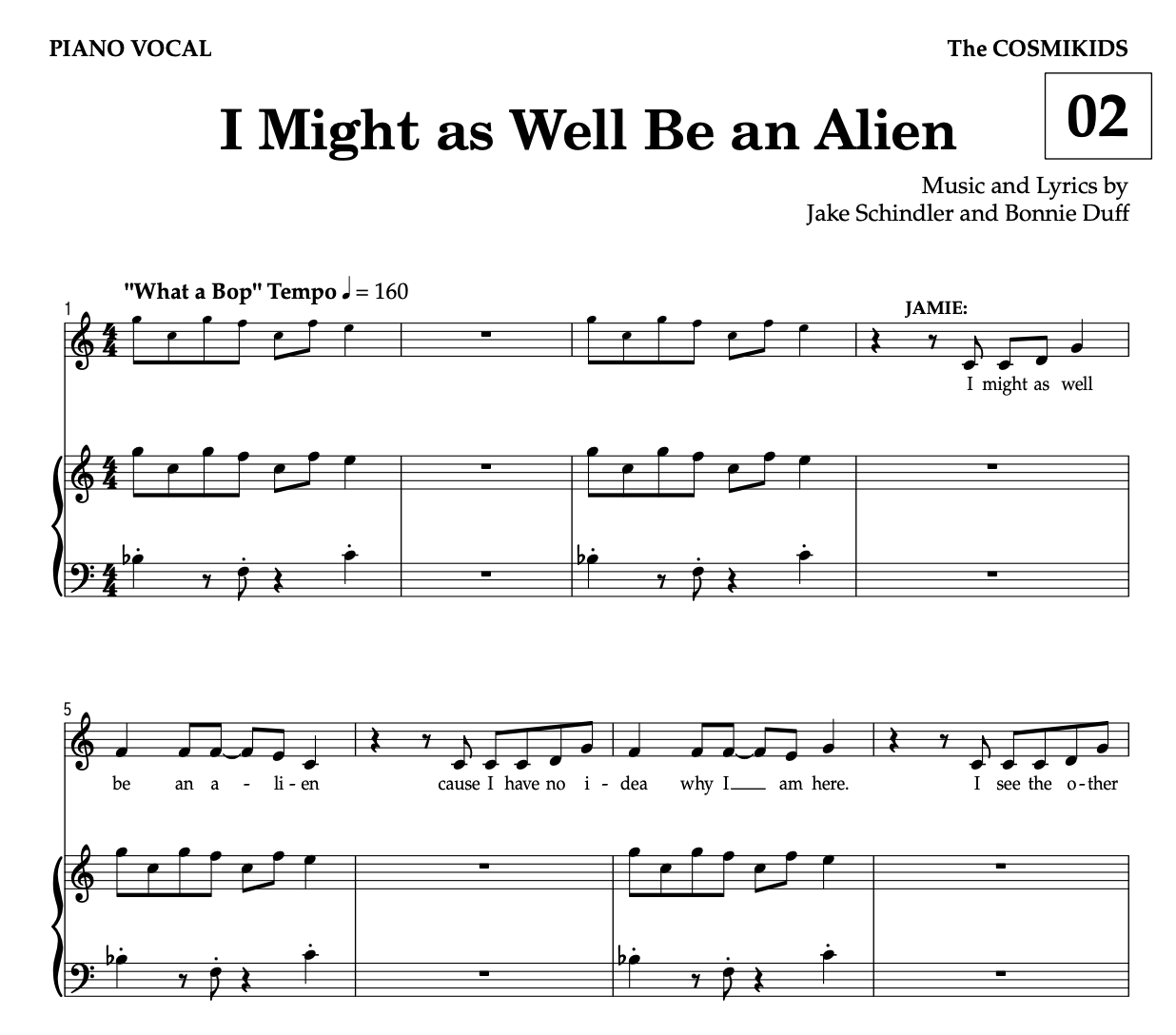 I Might As Well Be an Alien - Sheet Music (The Cosmikids)