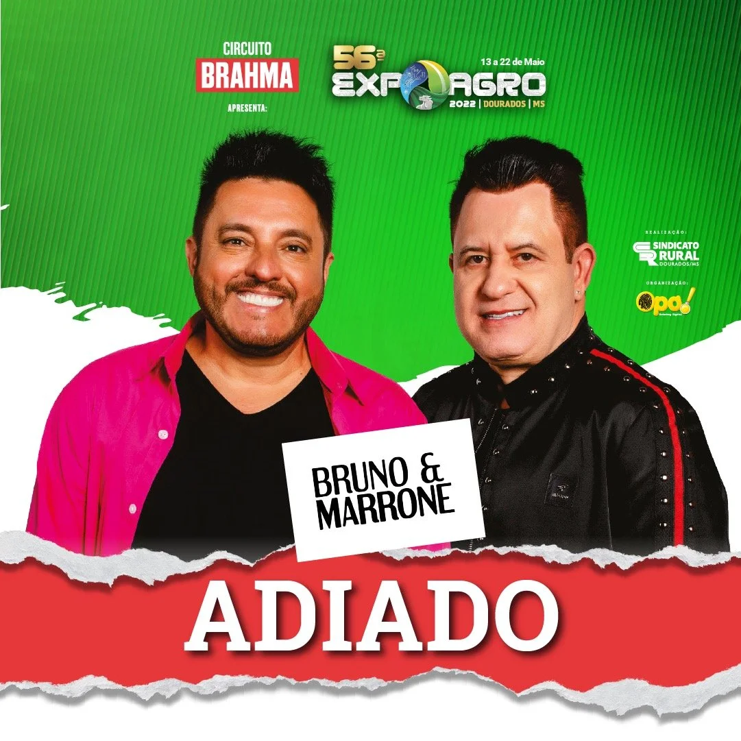 Show de Bruno &amp; Marrone na Expoagro é adiado