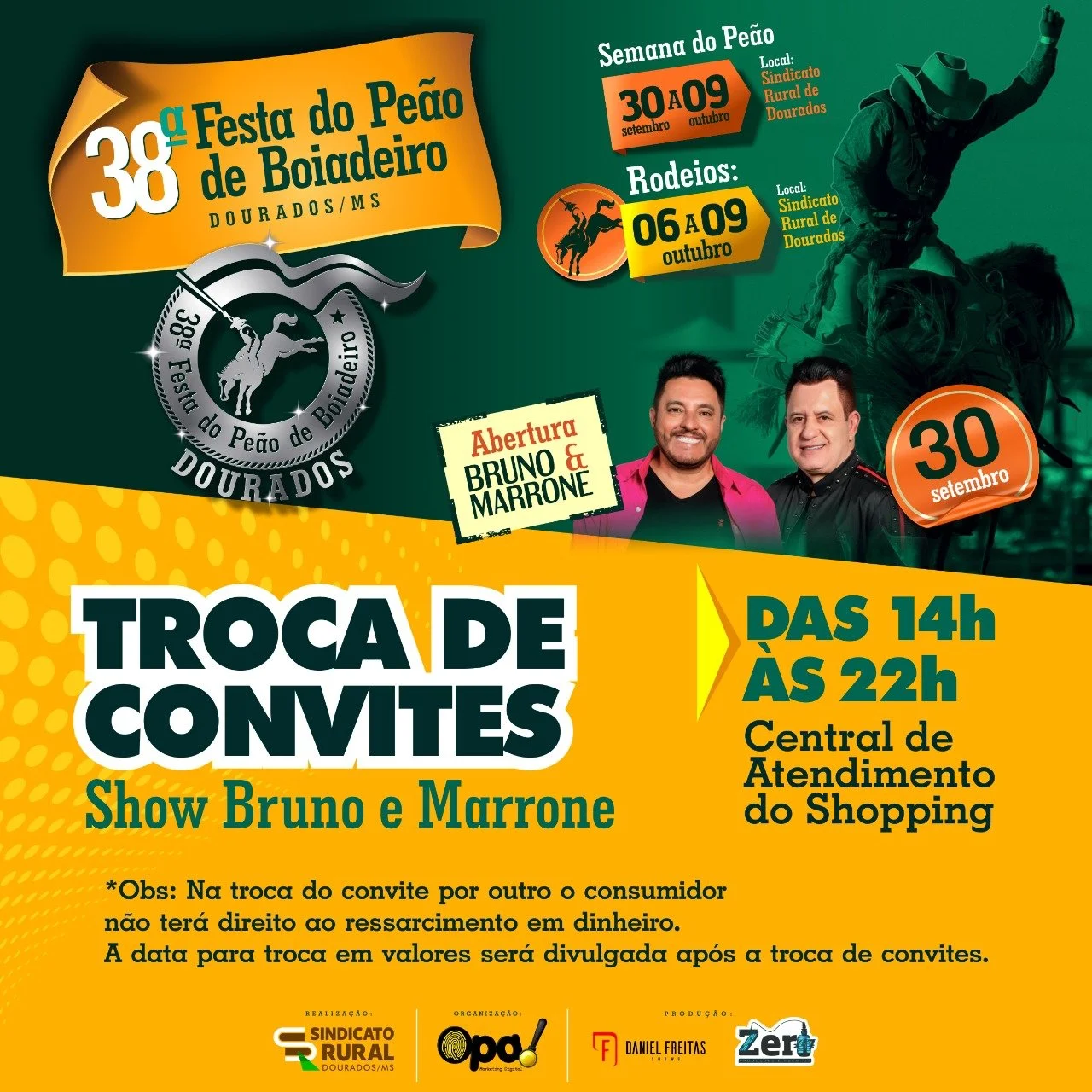 Troca de convites do show Bruno&amp;Marrone segue até dia 18 no Shopping