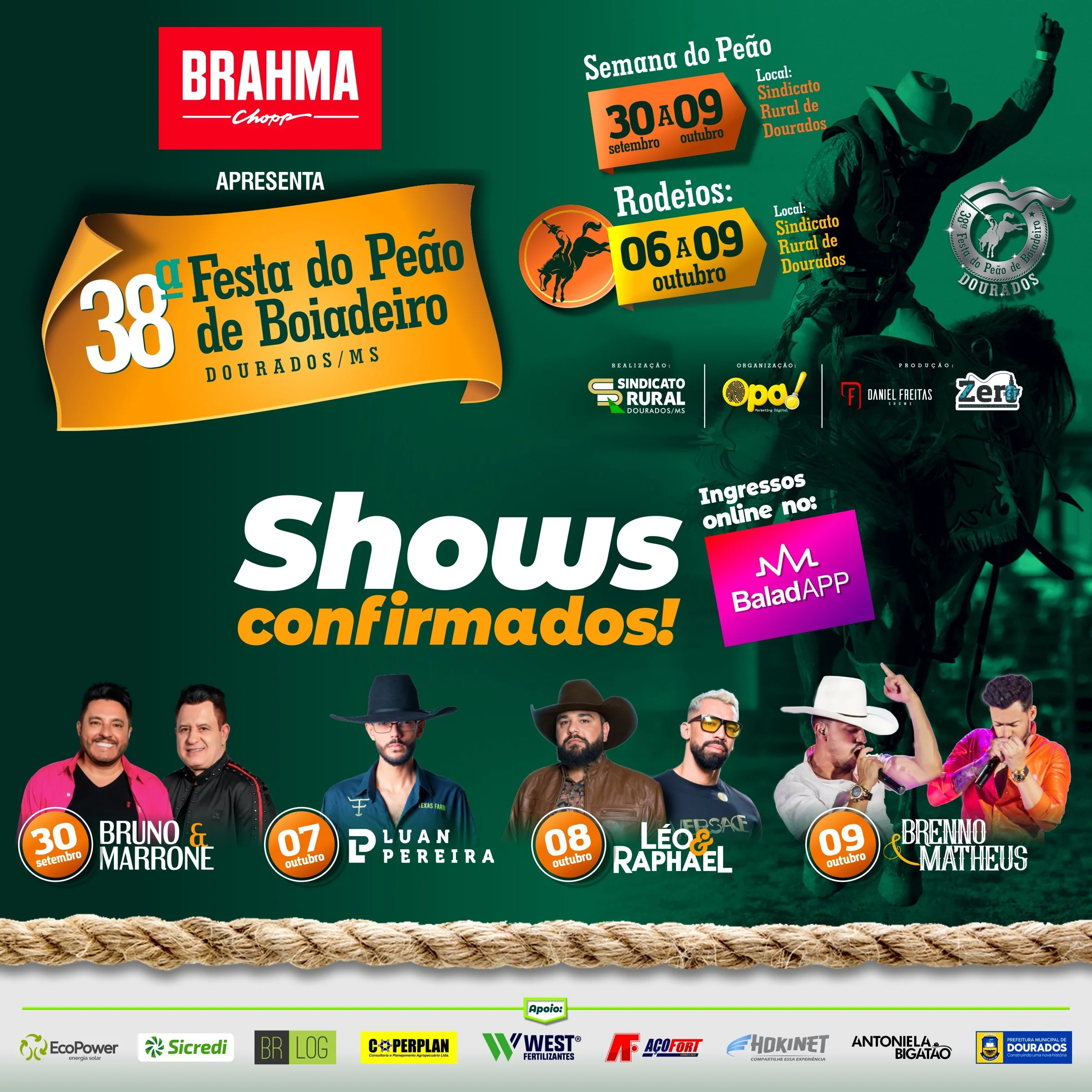 38ª Festa do Peão de Boiadeiro de Dourados confirma atrações musicais; confira