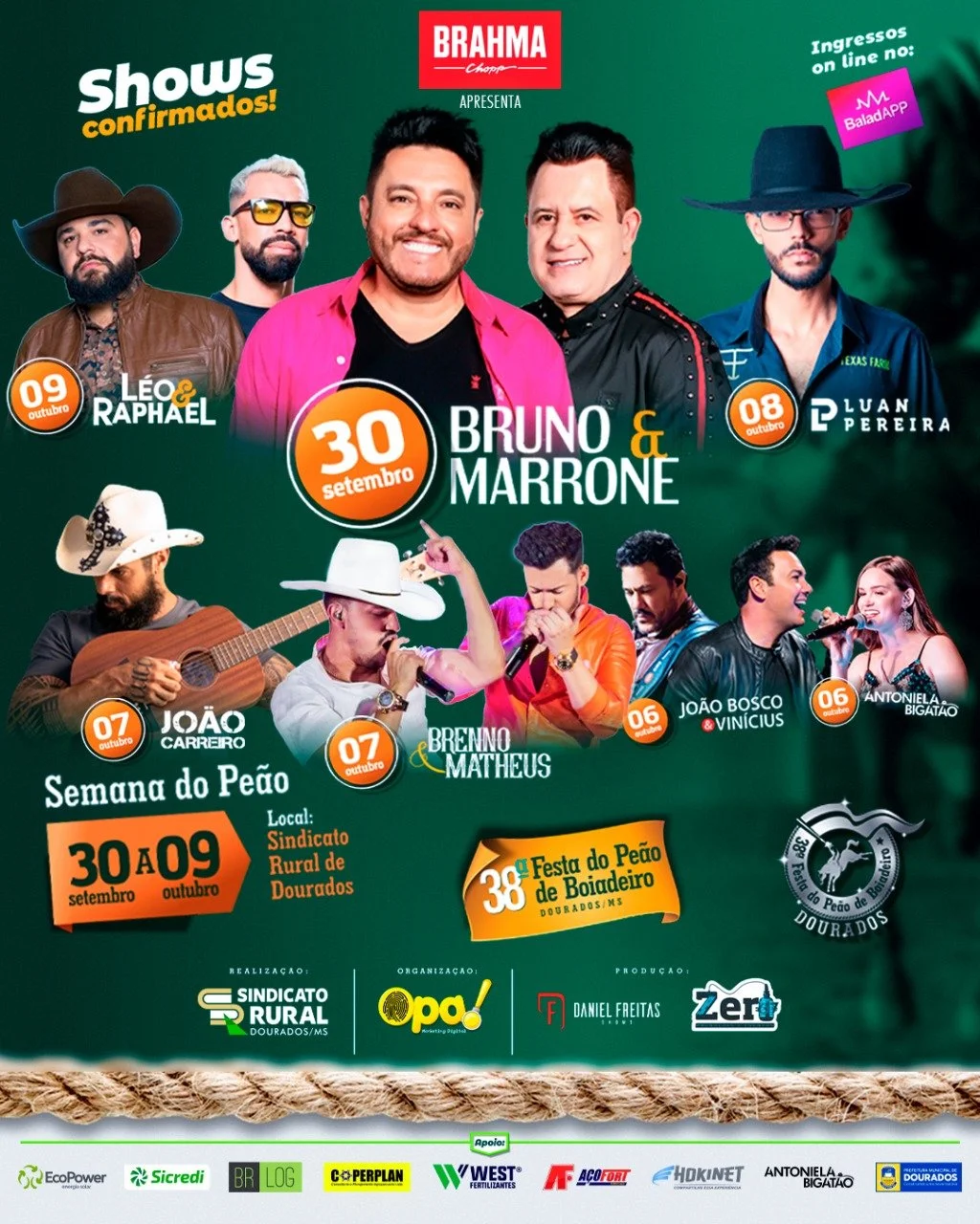 Show do Bruno&amp;Marrone abre oficialmente a 38ª Festa do Peão de Boiadeiro de Dourados