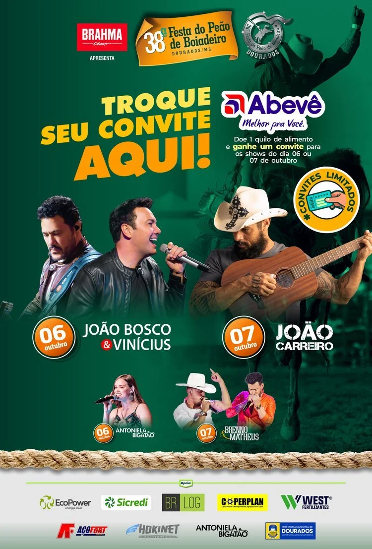 Rodeio tem entrada franca nos dias 6 e 7 mediante a doação de alimento