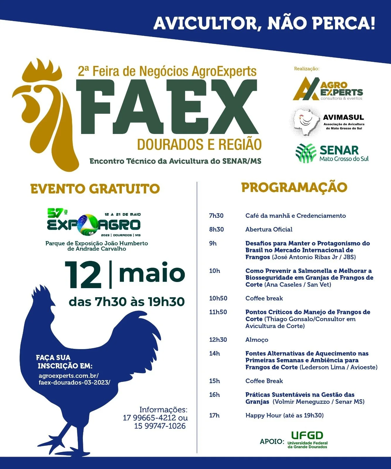 Dourados sedia na Expoagro a 2ª FAEX, feira da avicultura