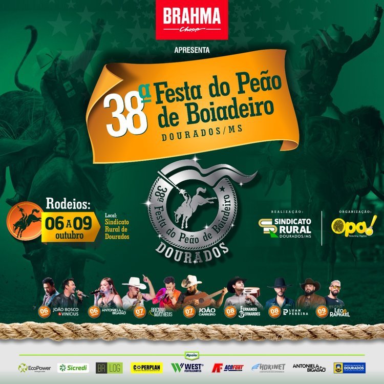 Festa do Peão de Boiadeiro de Dourados começa na semana que vem com shows e  rodeios