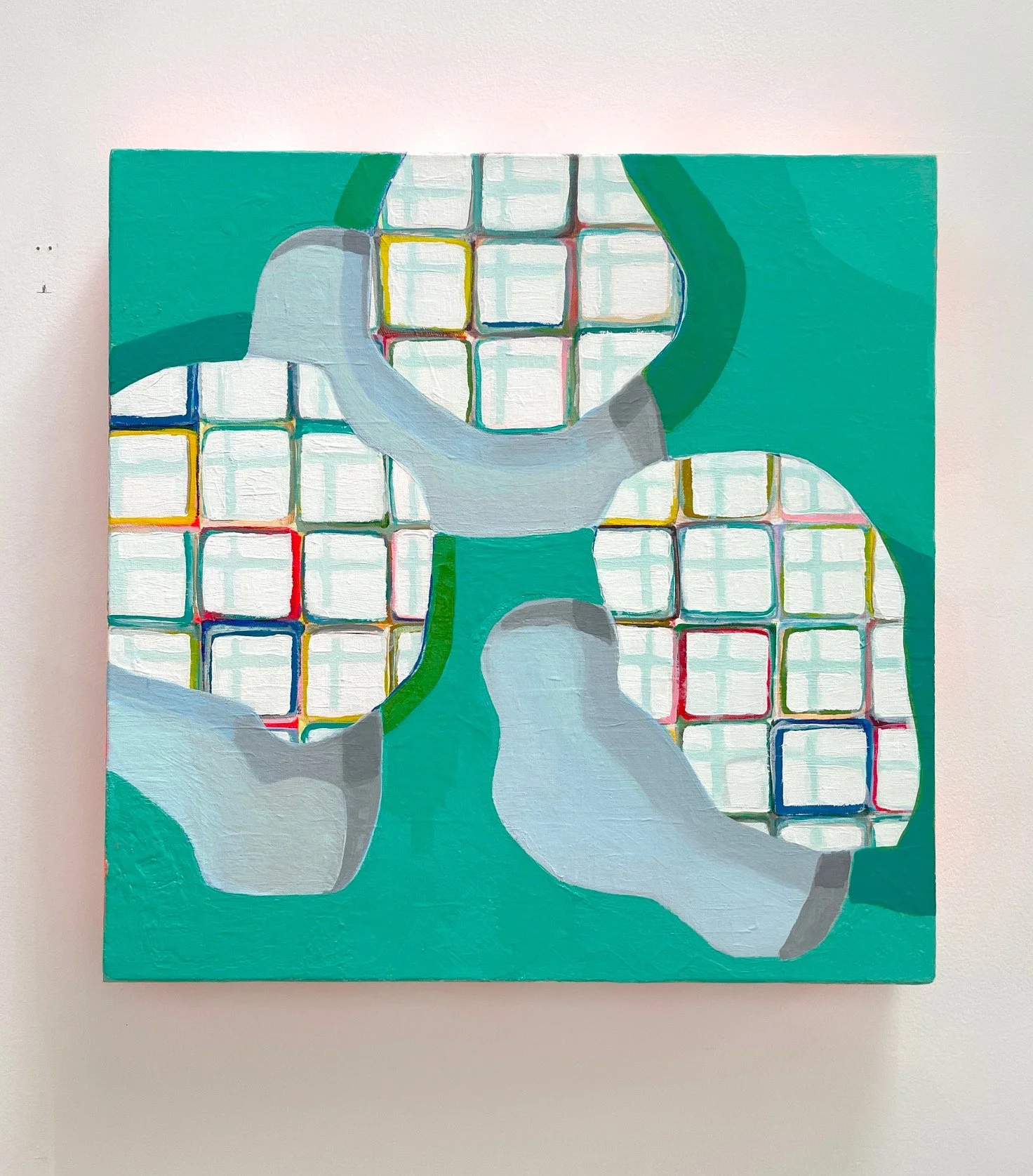 ON THE GREEN  2026   acrylic + Flashe  20" x 20" x 2"