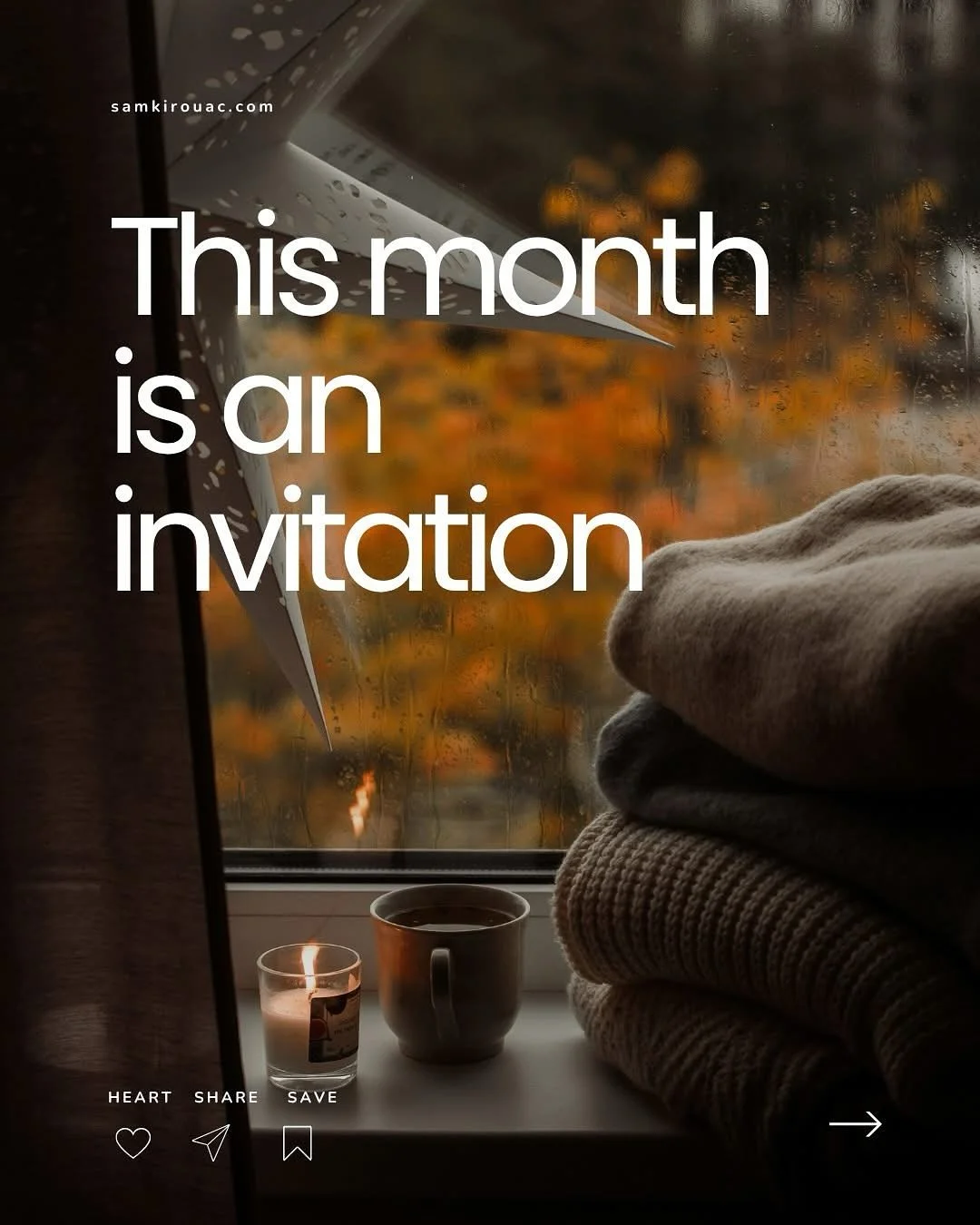 Every year around this time I can feel my body wanting to slow down. The evenings stretch longer, the air shifts, even my dreams feel different. October has this quiet wisdom to it. It shows us how to let go, how to pause, and how to let change happe