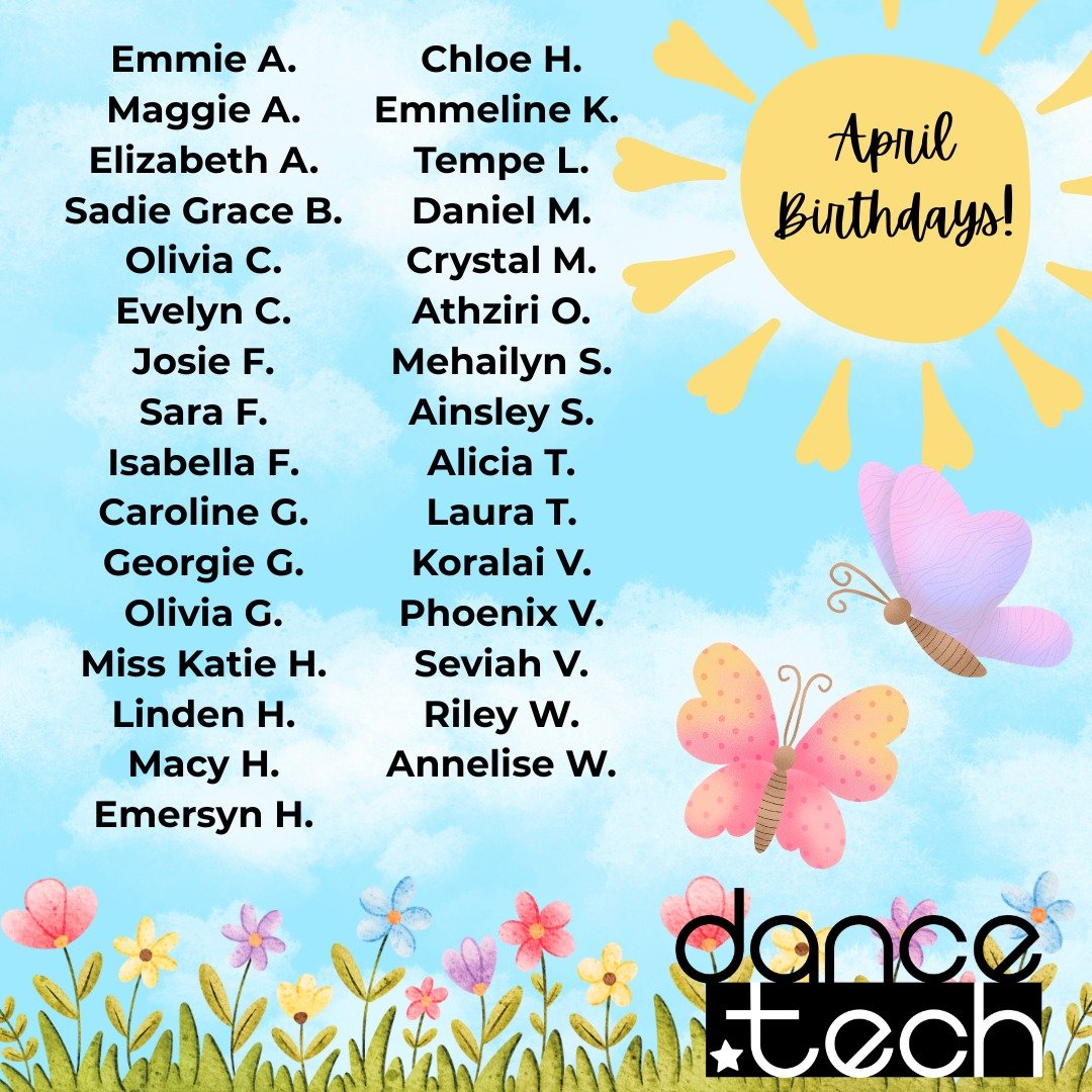 Join us in wishing a very "Happy Birthday" to all of our students and faculty born in April 🌷🌞 We hope you have a magical month of celebrations!!