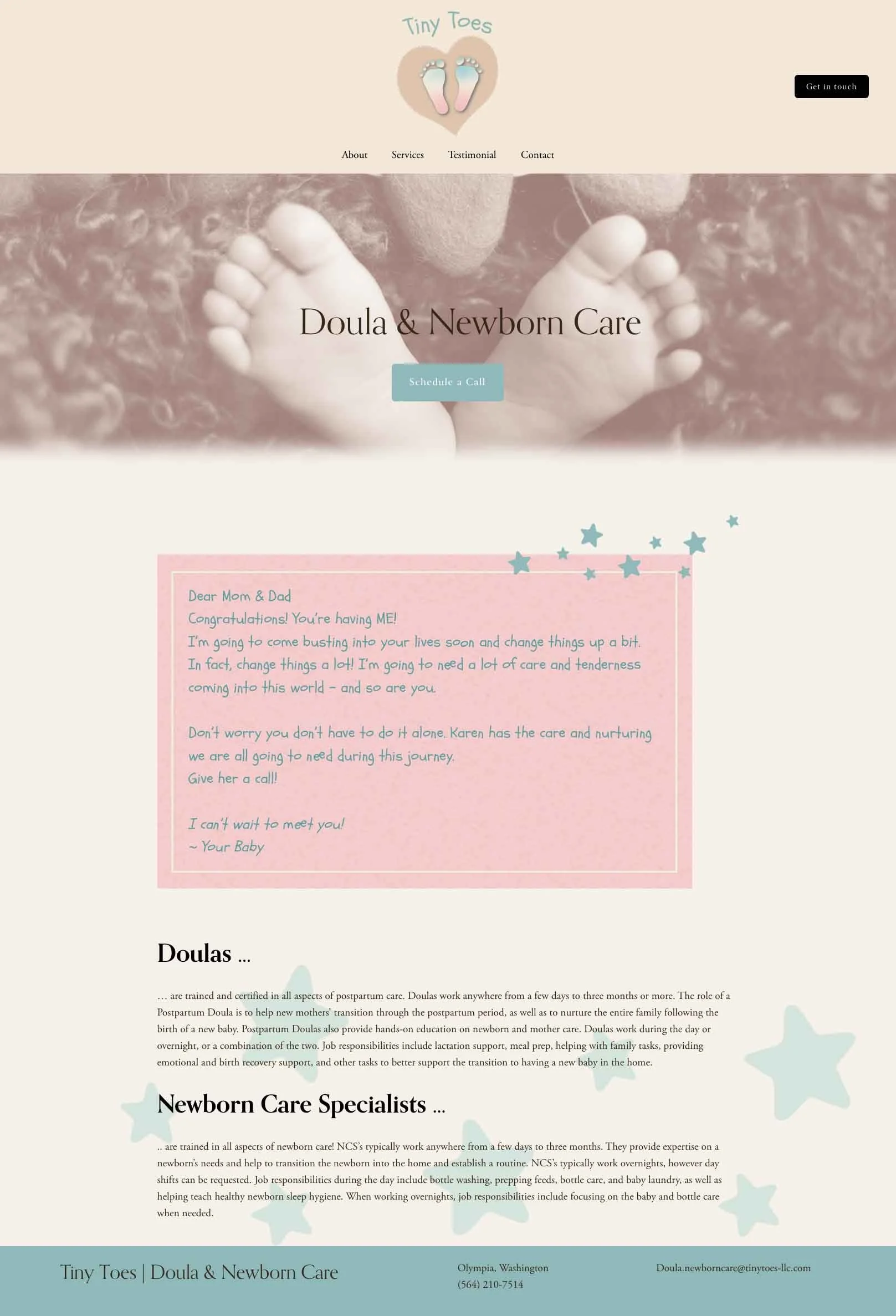 great doula website design