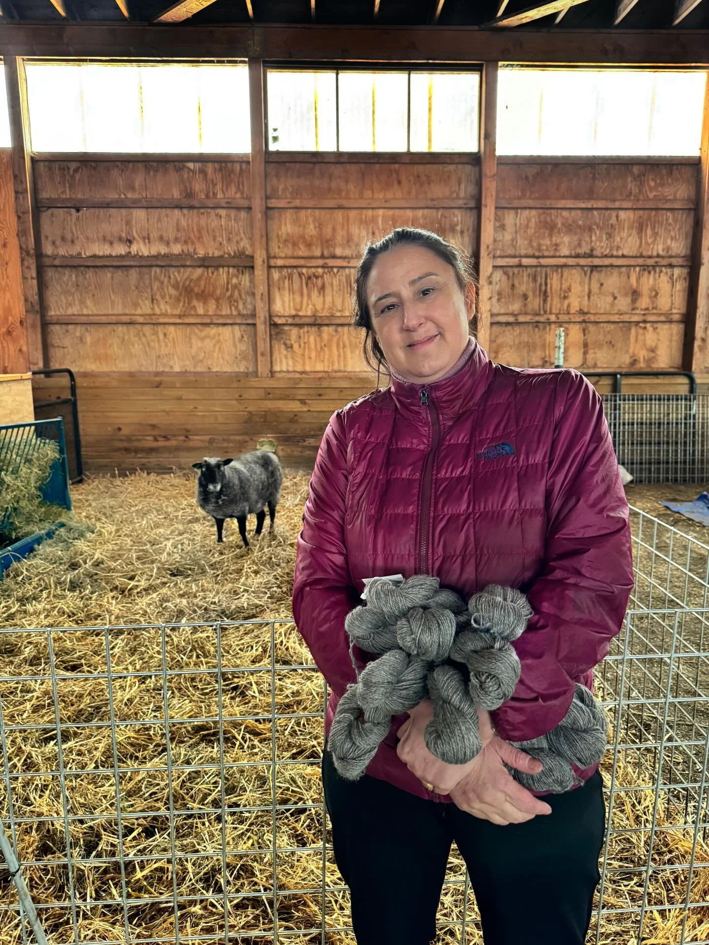 When you meet the sheep behind your yarn! Thank you @rocky.ridgefarm for stopping by and saying hello to Mattina. Her wool makes the best sweaters, and we can&rsquo;t wait to see yours! 

We&rsquo;ll be bringing our pure, naturally-colored Gotland ya