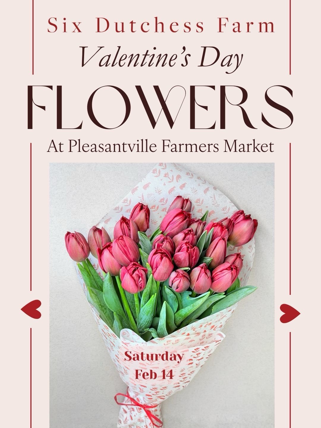 Hello, Flower Friends! Valentine&rsquo;s Day is one week away, and we&rsquo;ll be bringing loads of lush, local winter tulip bouquets to @pvillefm on Saturday, February 14, in all the colors of the Valentine&rsquo;s Rainbow!! Come flower with us and 