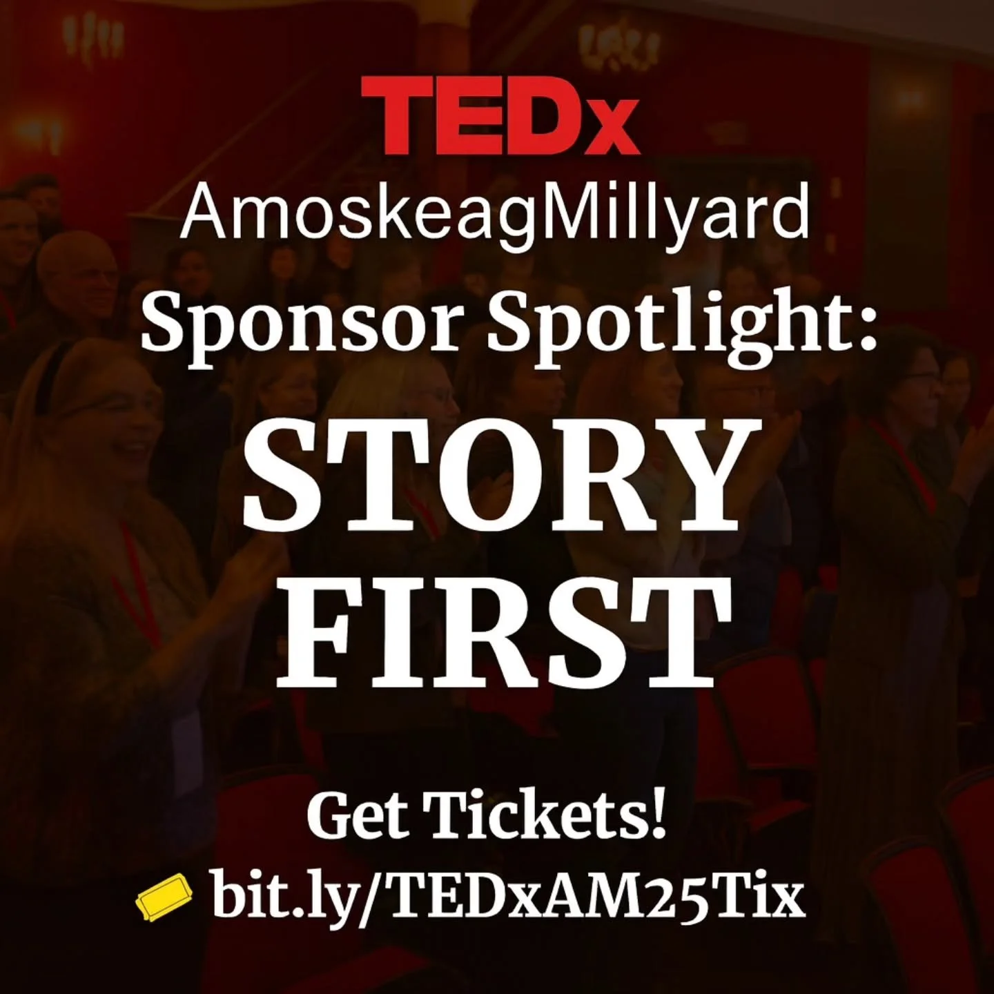 Thank you to Story First for supporting TEDxAmoskeagMillyard 2025! Founder Eric Ratinoff, our former lead organizer, continues to champion #ideasworthspreading by helping bring this year’s event to life. 🔗 www.storyfir.st
Get tickets! 🎟 bit.