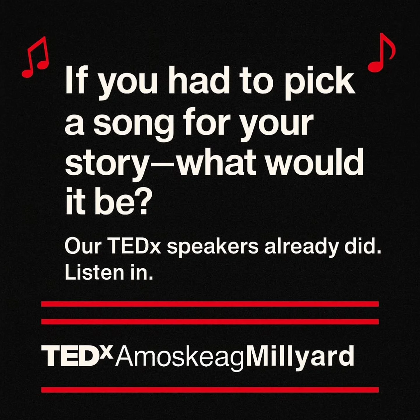 Every TEDx talk has a rhythm. 🎙️🎶 We asked our speakers: Which song captures the soul of your talk? Dive into our playlist and hear ideas in melody. ▶️
Type this URL and/or check out the link in our bio:
https://bit.ly/TEDxAM25SpeakersPlaylist
#