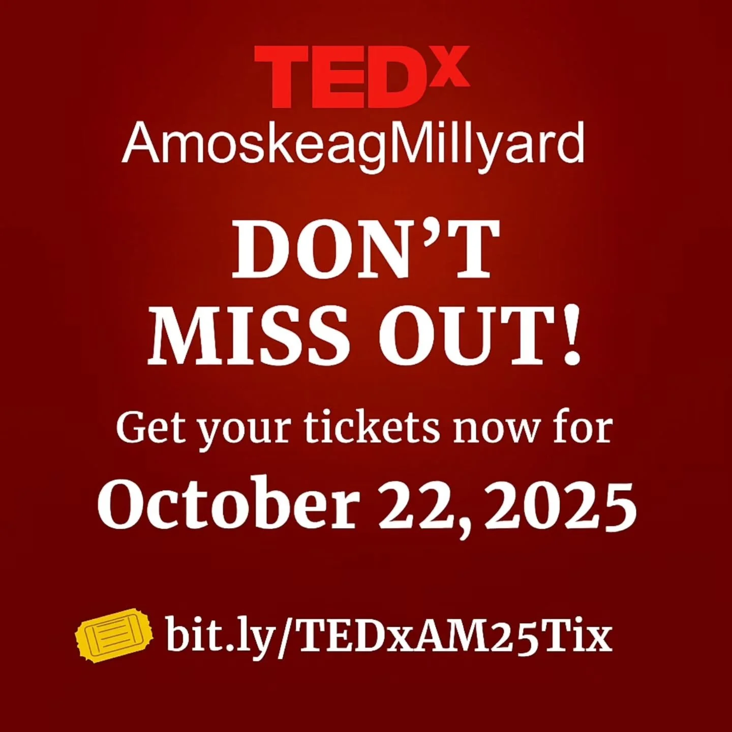 Manchester’s biggest day of ideas is almost here!
On October 22, the @rextheatrenh Theatre will fill with visionaries, artists, and thinkers for TEDxAmoskeagMillyard 2025.
Be in the room where inspiration happens.
🎟 bit.ly/TEDxAM25Tix
#TE