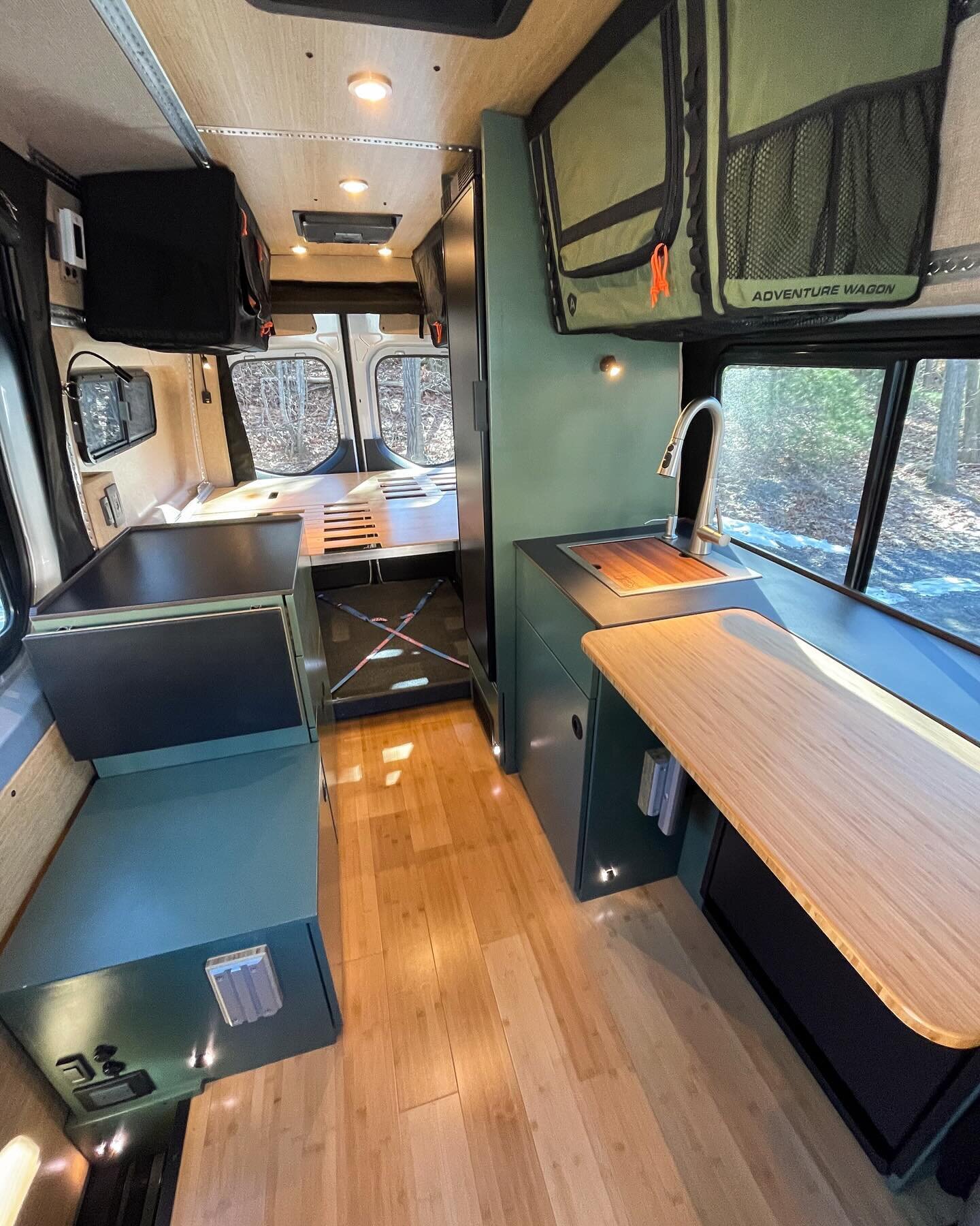 Custom design on a COMPONENT base? You bet we do that! 
This recent build that pairs the functionality, ruggedness, and benefits of an Adventure Wagon Kit with the aesthetic and precision engineering of Nirvana Upfitters custom built cabinetry and el