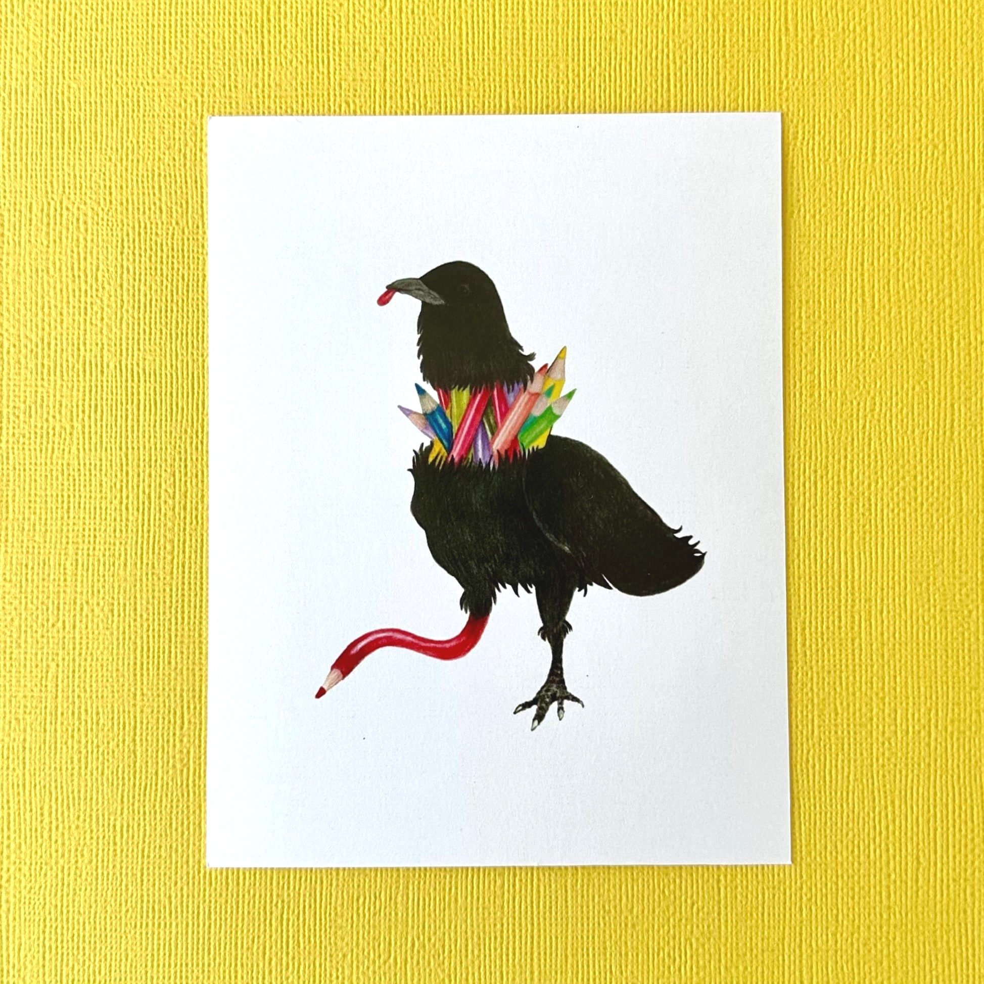 Postcard of Yuka Yamaguchi's colour pencils drawing "actually i have colourful personality"