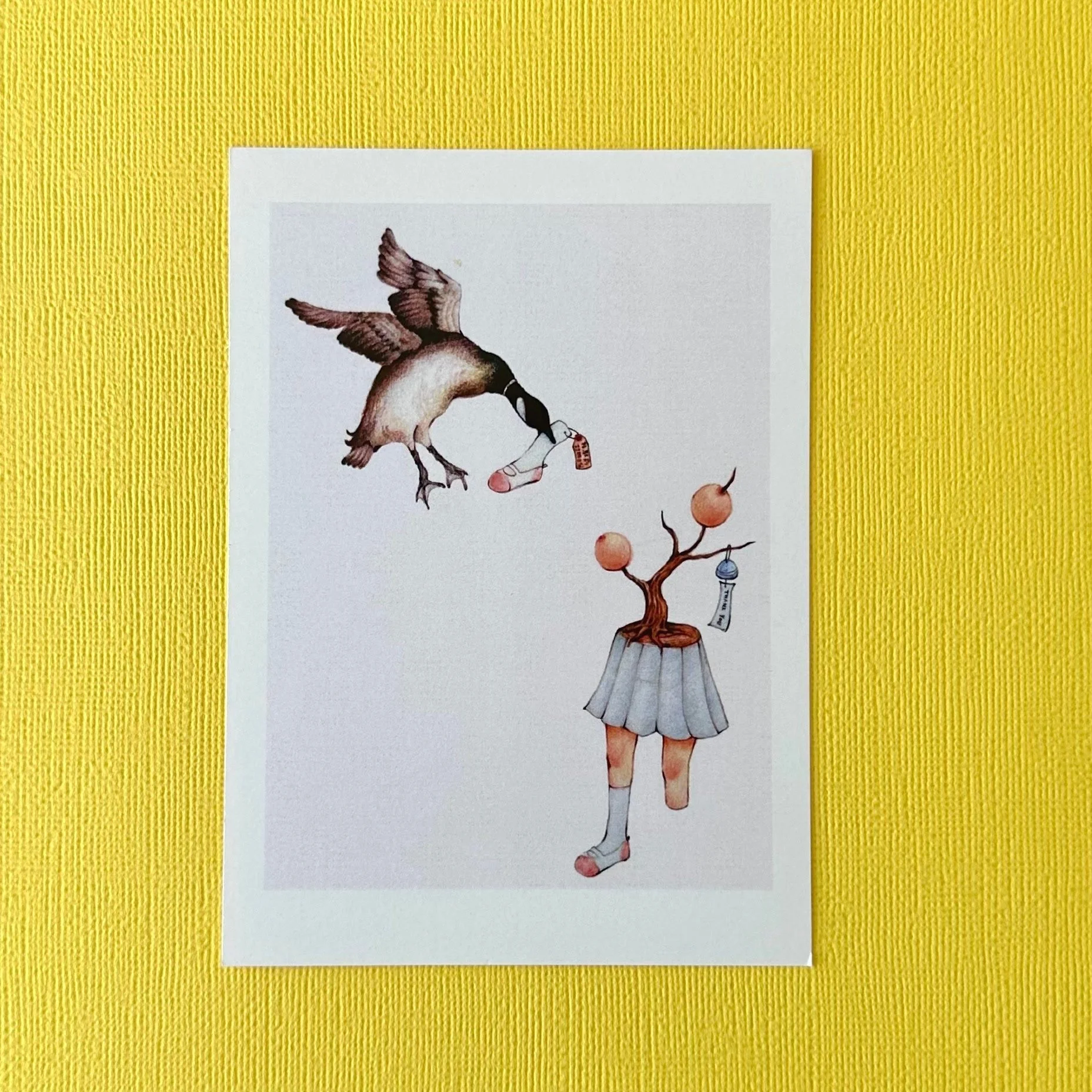 Postcard of Yuka Yamaguchi's colour pencils drawing "Lost but found"
