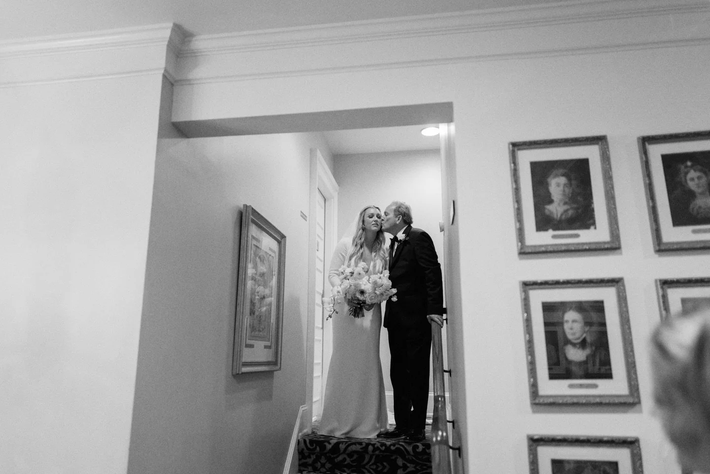 Gillian + her dad as the bridesmaids walk up the aisle. 

I think this is one of those images that brought about growth in me. I wasn&rsquo;t supposed to be there, back in the tight hallway while the wedding party was making moves, but something urge