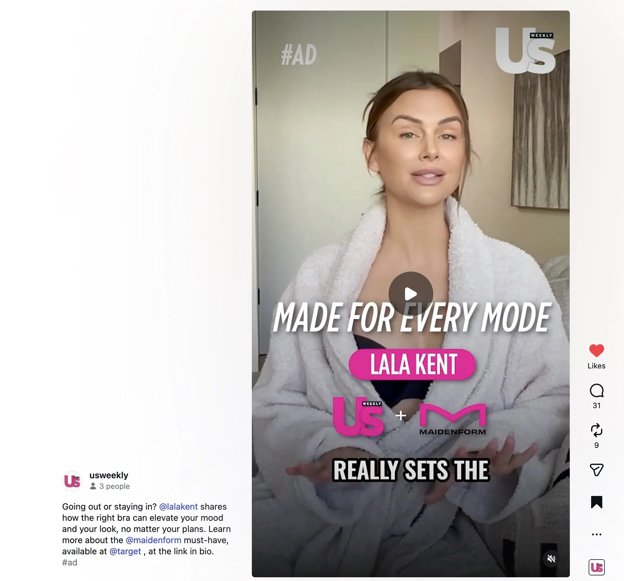Branded content: Going out or staying in? @lalakent shares how the right bra can elevate your mood and your look, no matter your plans. Learn more about the @maidenform must-have, available at @target , at the link in bio. #ad