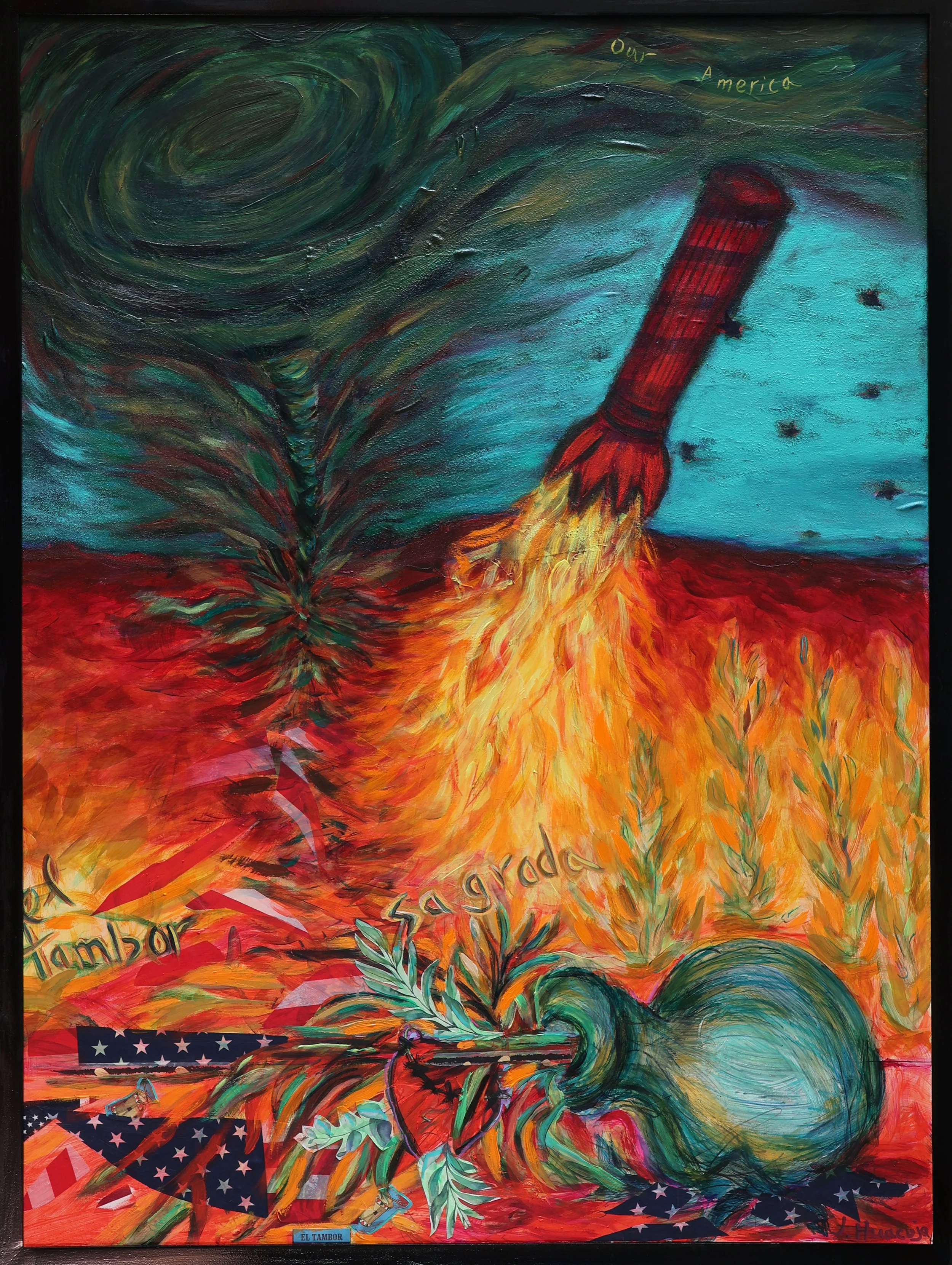 2. "El Tambor Sagrada with Tornado" (2025, 32 x 40)