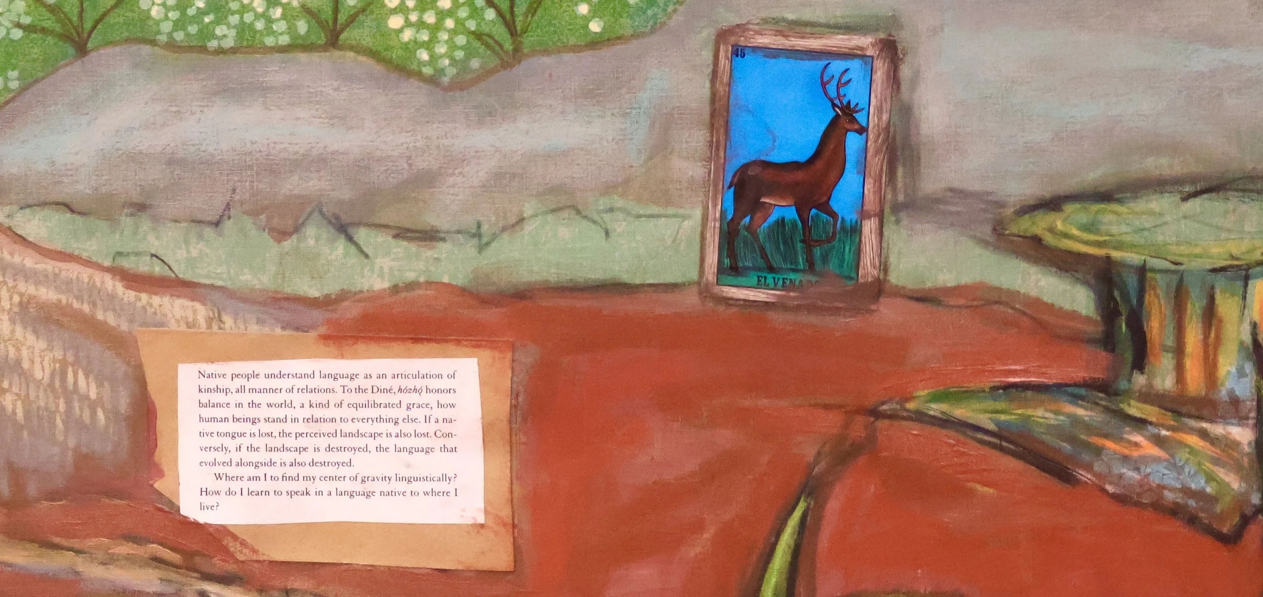 Terry Tempest Williams on "Balance in the World", detail of "Aztlan" (2025, 46 x 40).