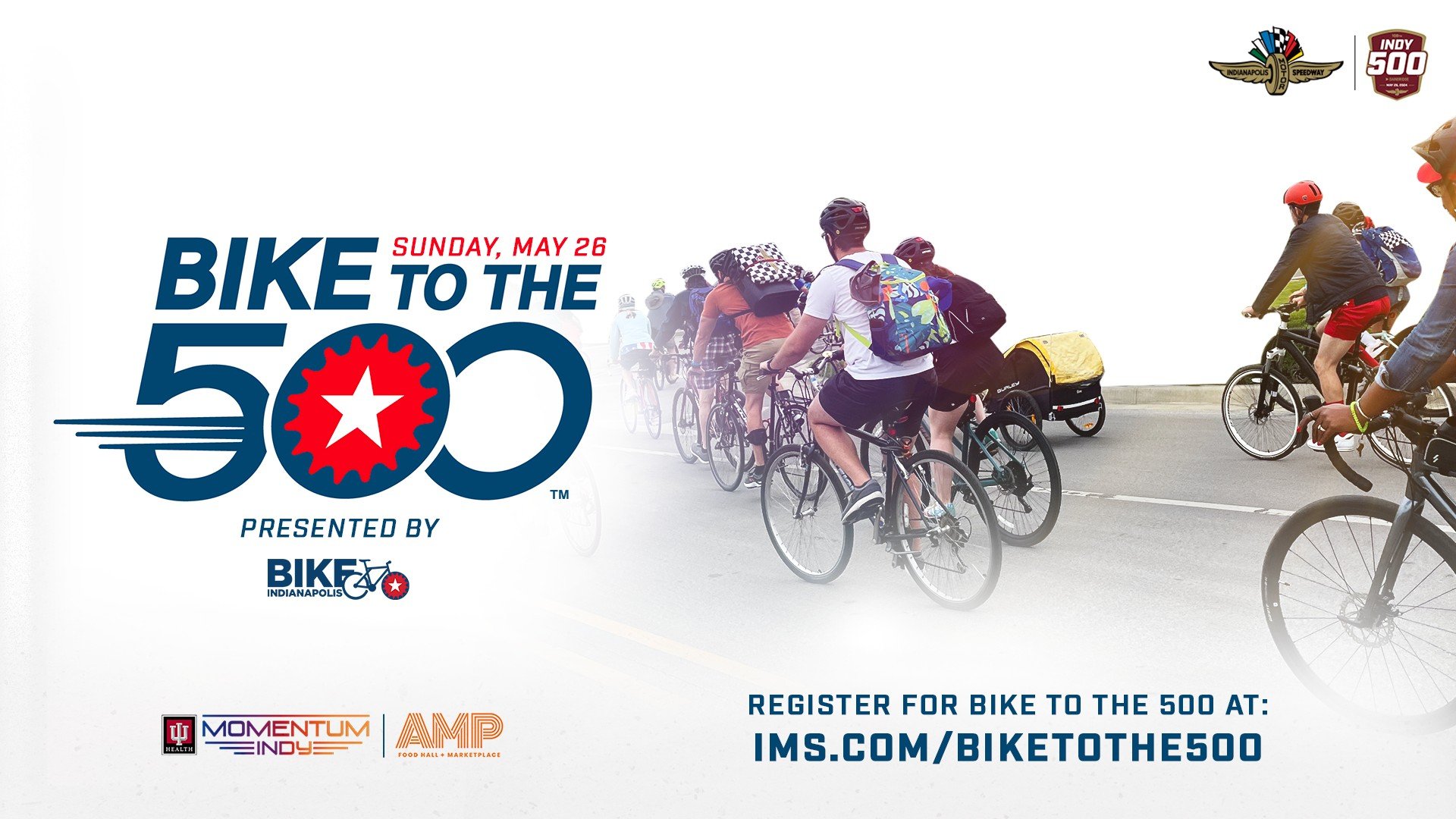 Thinking about the Indianapolis 500?  Don't sit in traffic when you can pedal past the crowds on an escorted route and park at the Indianapolis Motor Speedway.  Join BIke Indianapolis at the AMP at 16 Tech on Sunday, May 26th and Bike to the 500!

Se
