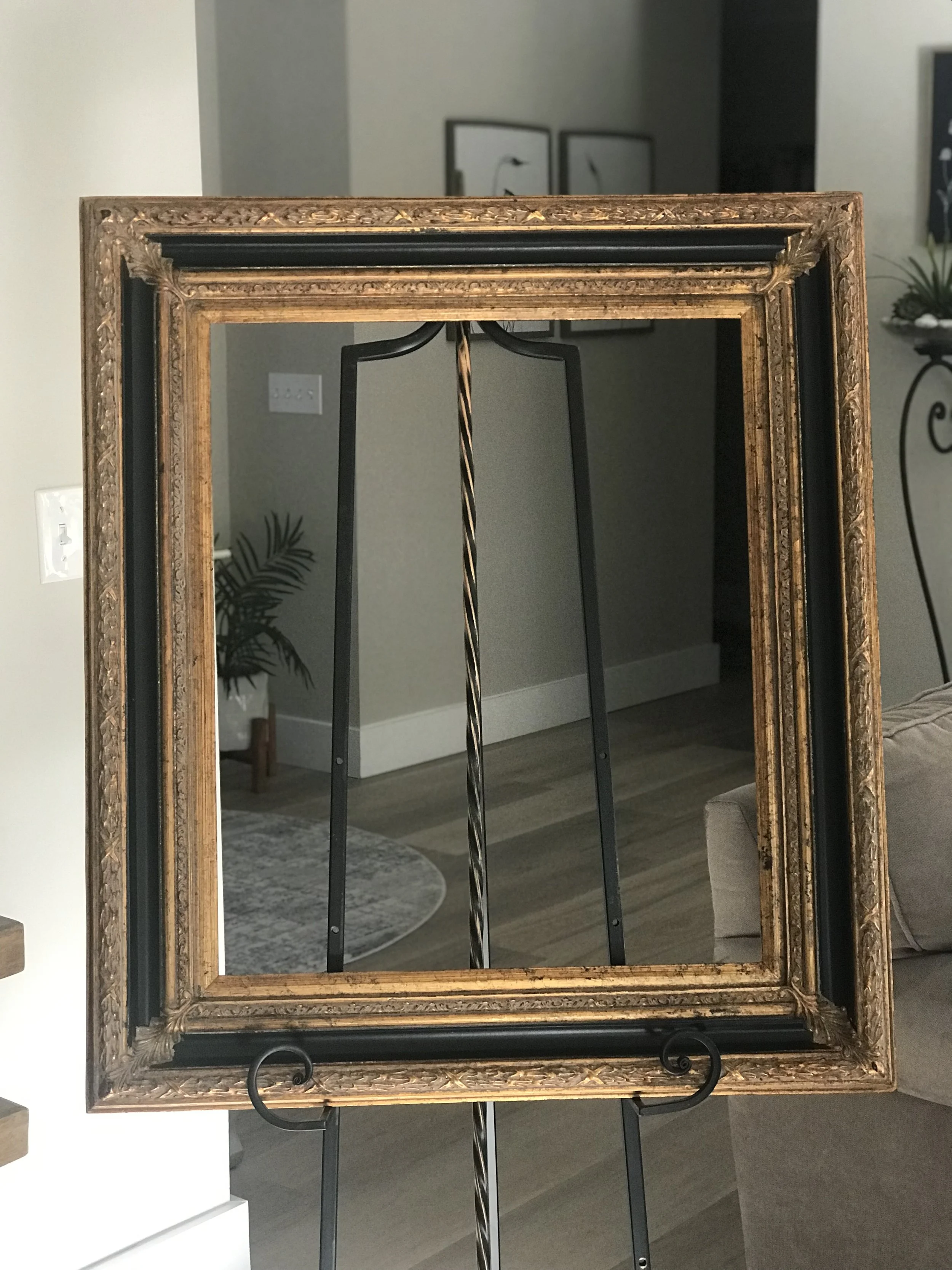 Vintage frame for various types of signage material - acrylic, mirror, card stock, painted acrylic, etc. 28.5" x 32.5".  Pricing contingent upon insert material chosen and calligraphy desired.  Contact for details. 