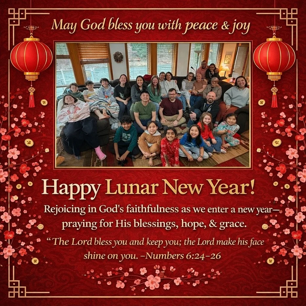 Happy Lunar New Year!

We are thankful for the cultures and families in our church who celebrate this season. What a gift to reflect God&rsquo;s heart through every language and tradition represented among us.

Praying this new year is marked by peac