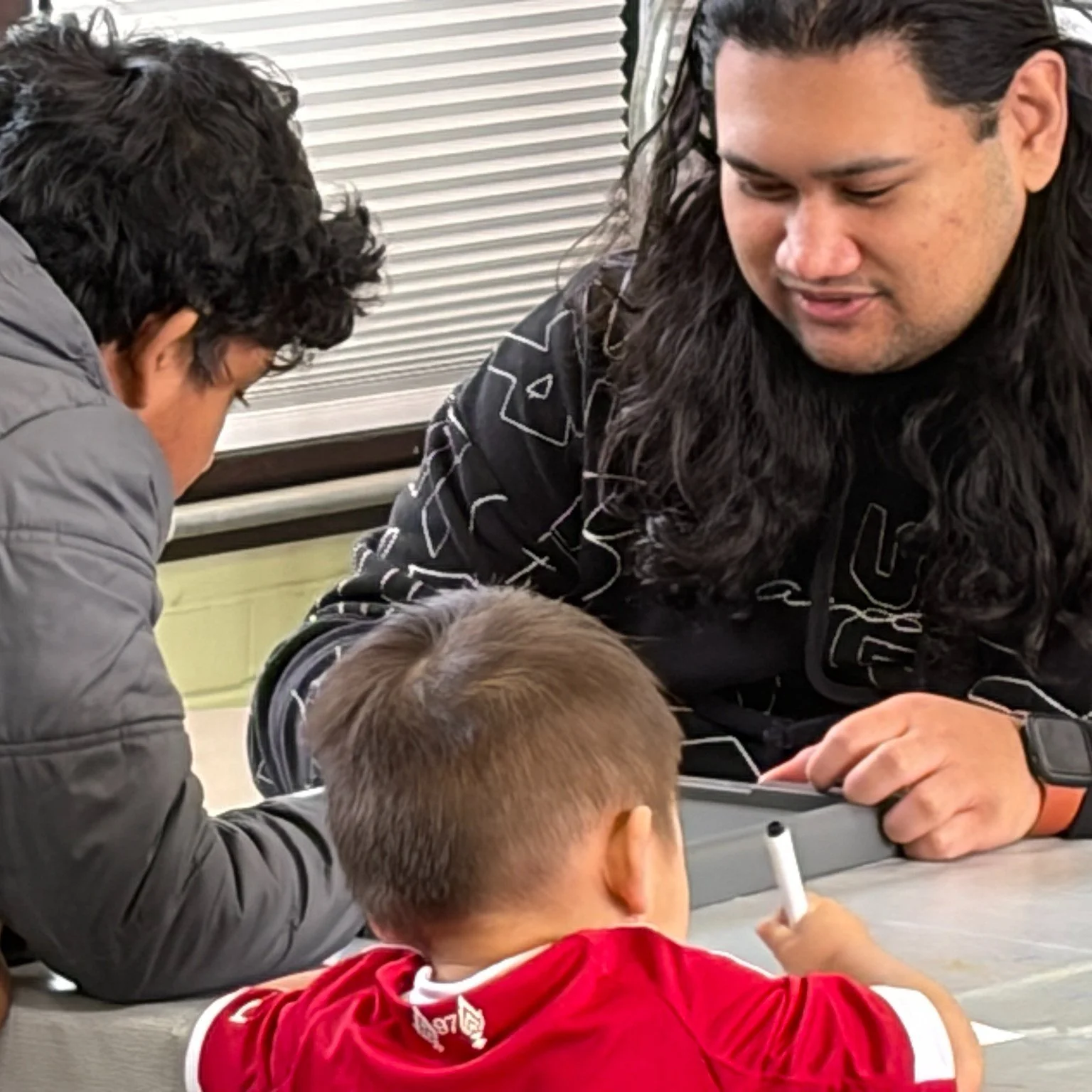 Grateful for Enzo's joy he brings our kids. 

He&rsquo;s been coming alongside Sadie to create a fun, welcoming space for our kids, and it&rsquo;s making a difference.

Here he is spending time before service&mdash;laughing, playing, and helping buil