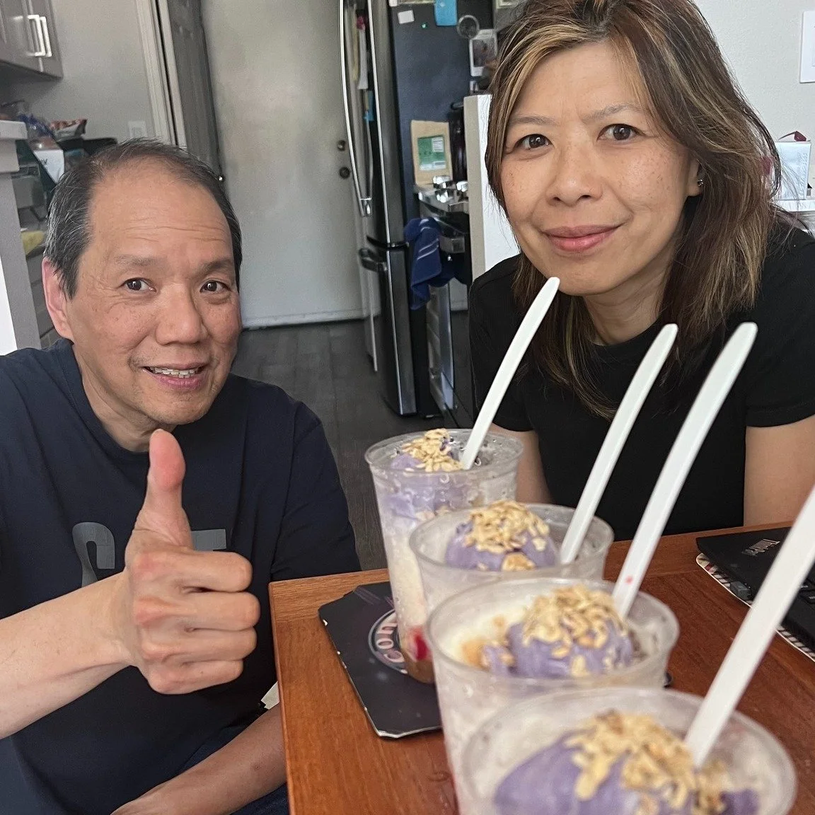 Carl brought some special drinks to celebrate the gift of fellowship with Merwin, Ivy, and Jessica. A great time connecting, sharing stories, and simply enjoying being together. Grateful for these friendships!