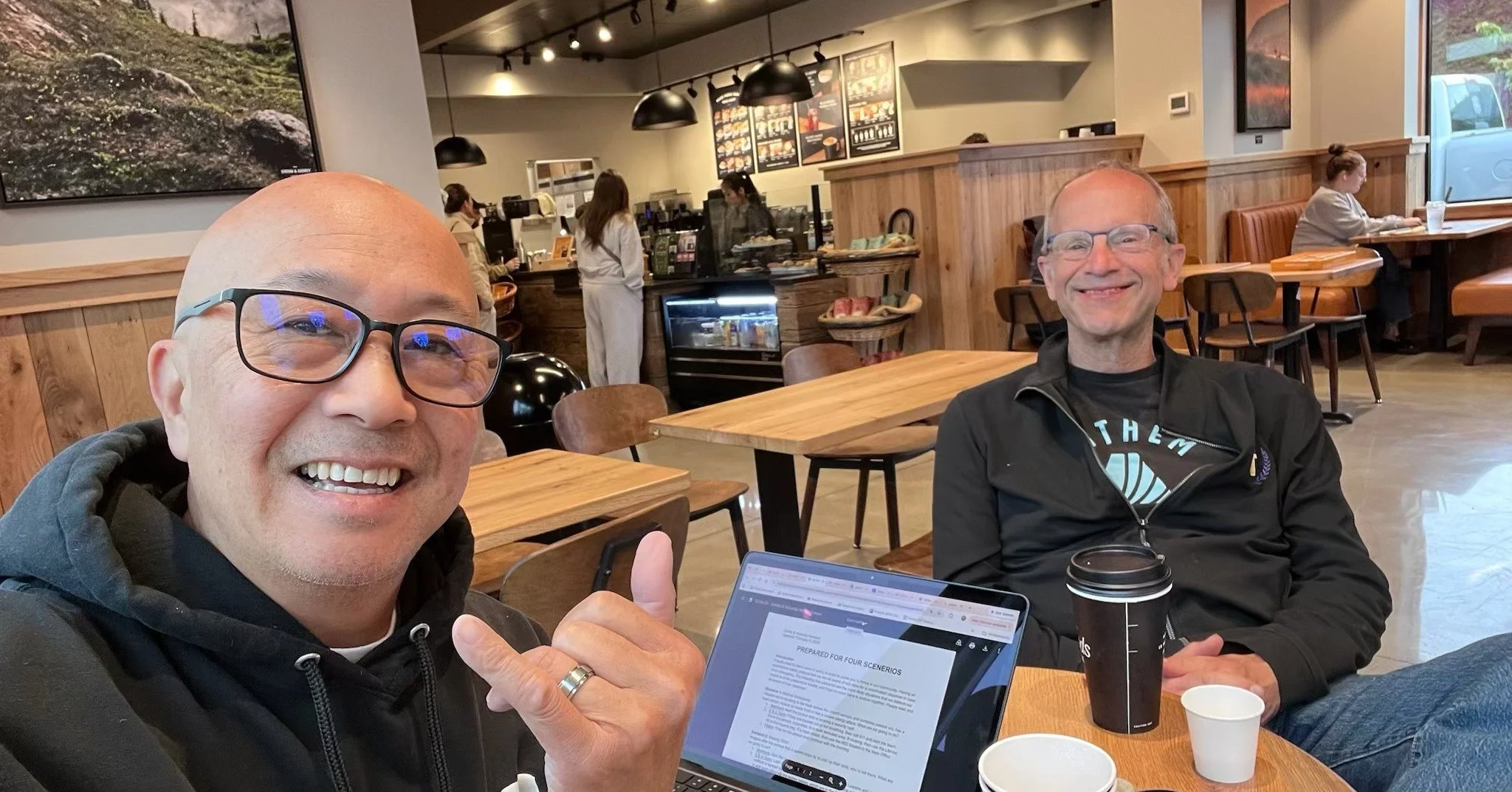 Carl and Dave praying and dreaming together about a Men&rsquo;s Group at Anthem. 🙏 Grateful for their desire to help men connect and build up the body of our church. ❤️