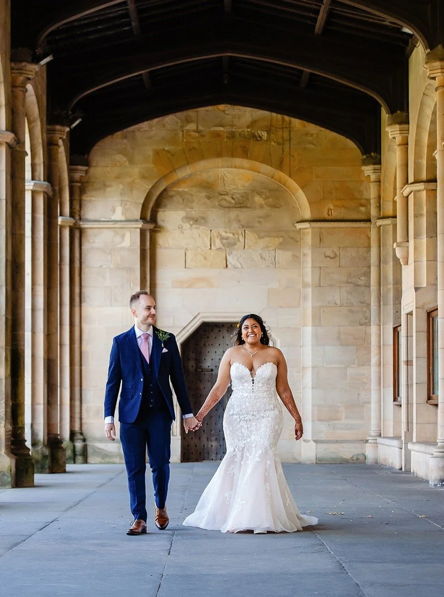 A beautiful wedding at @uniofstandrews with Tom and Tanya.

Dress designer: @olegcassini
MUA: @looksbypoppy
Hair: @sophiebutlerhairdressing
Florist: @fraochfloraldesign 
Cake: @abonnieweecake

#luxuryscottishweddings #standrewsuniversity #oldcourseho