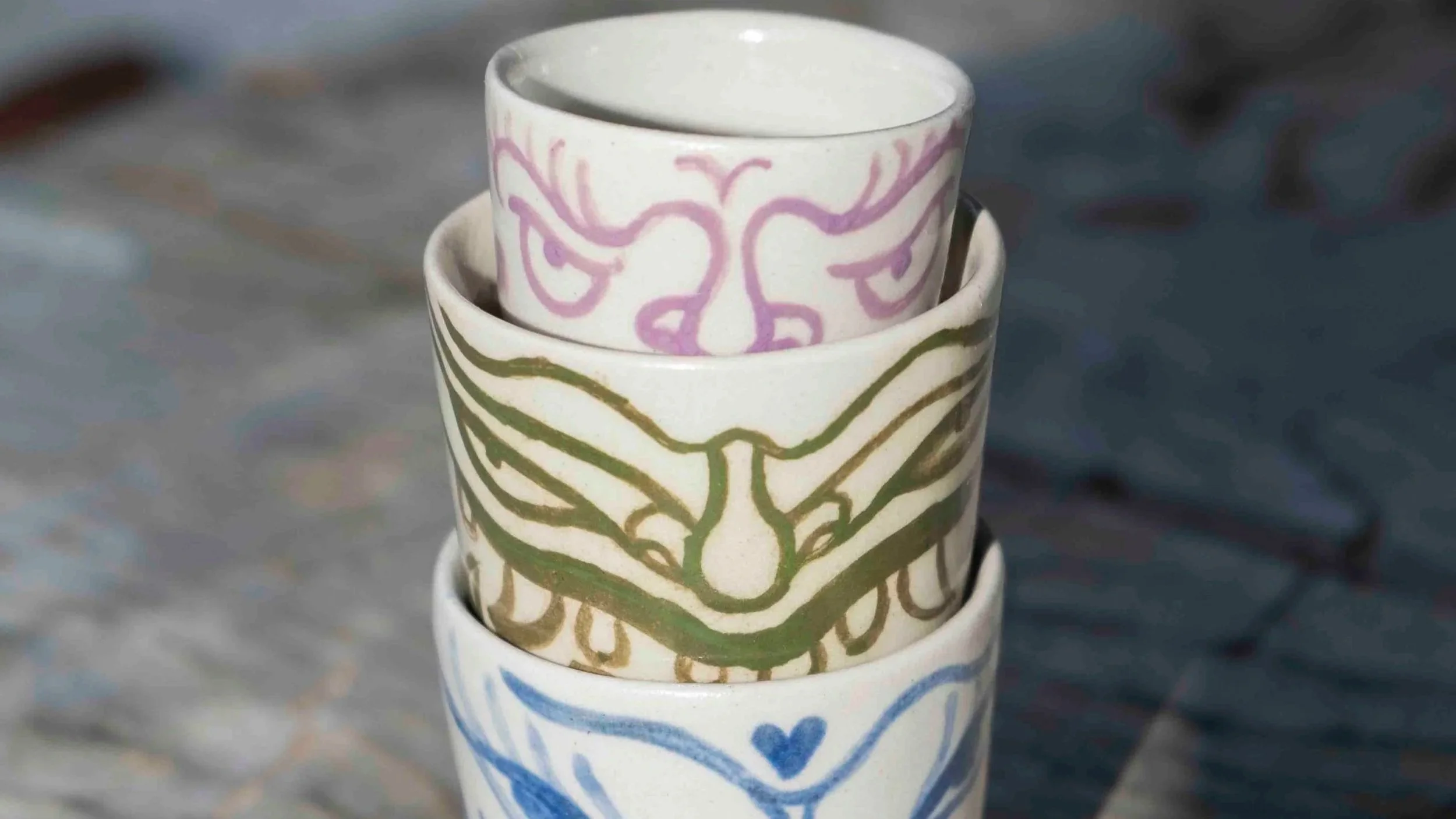 Hand-painted cups