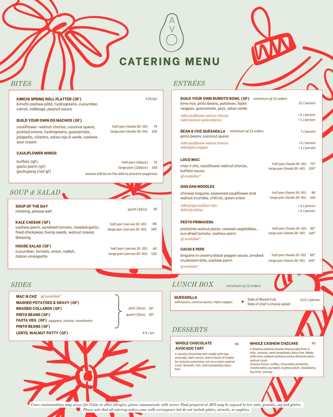 Hosting a holiday gathering? 🎄✨
Let us take care of the food so you can enjoy the moment. 

Delicious, fresh catering made easy 💚

Head over to our website for more info!