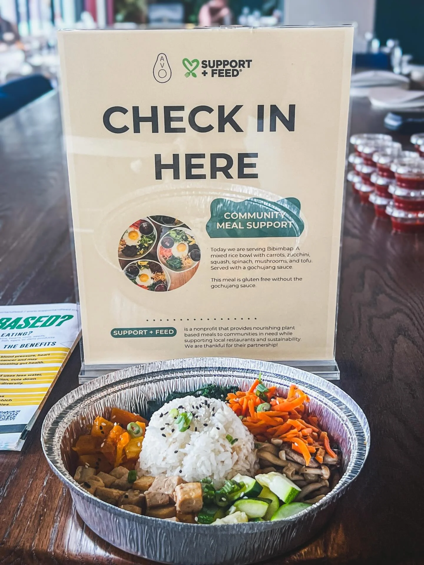 We have 38 meals left and are extending pickup until 8pm tonight 🤍

Tonight&rsquo;s menu: bibimbap with zucchini, carrots, squash, spinach, mushrooms &amp; tofu, served with our gochujang sauce 🌱

✨ Gluten-free without the sauce ✨

We&rsquo;ve trul