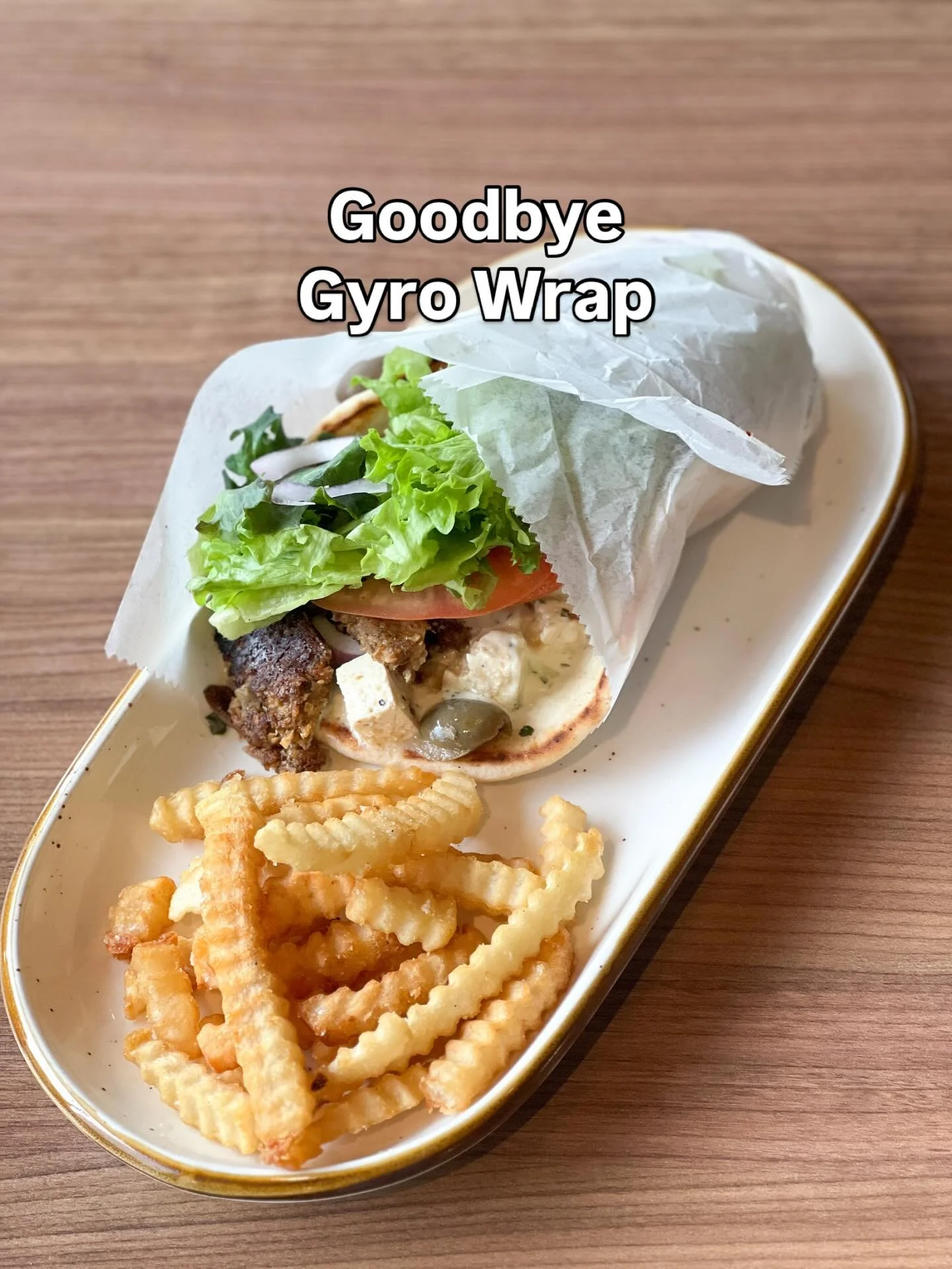 GOODBYE 👋🏼 Gyro Wrap 

We&rsquo;ve always loved seeing your faces light up when you spotted this on the menu. For many of you, it had been years since your last gyro, and we were honored to bring it back into your rotation 🤍

But don&rsquo;t worry