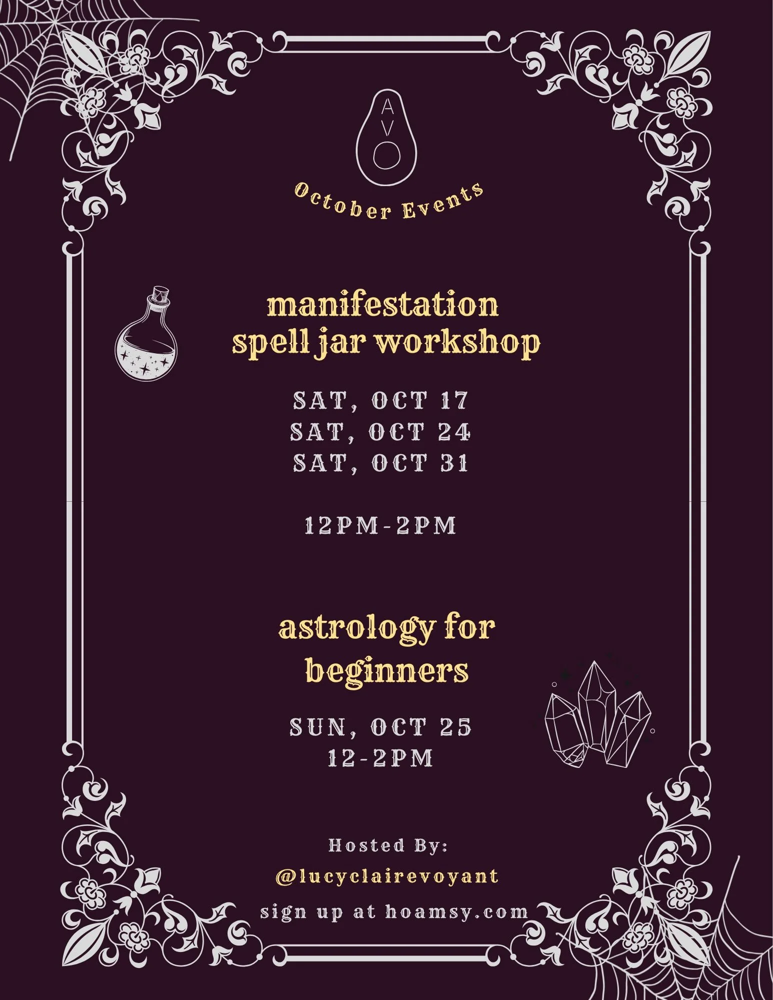 October means there&rsquo;s MAGIC in the air 🔮🎆 @lucyclairevoyant is hosting her manifestation spell jar workshop and astrology for beginners every weekend until the end of the month. Always fun and interactive, we highly recommend taking her class