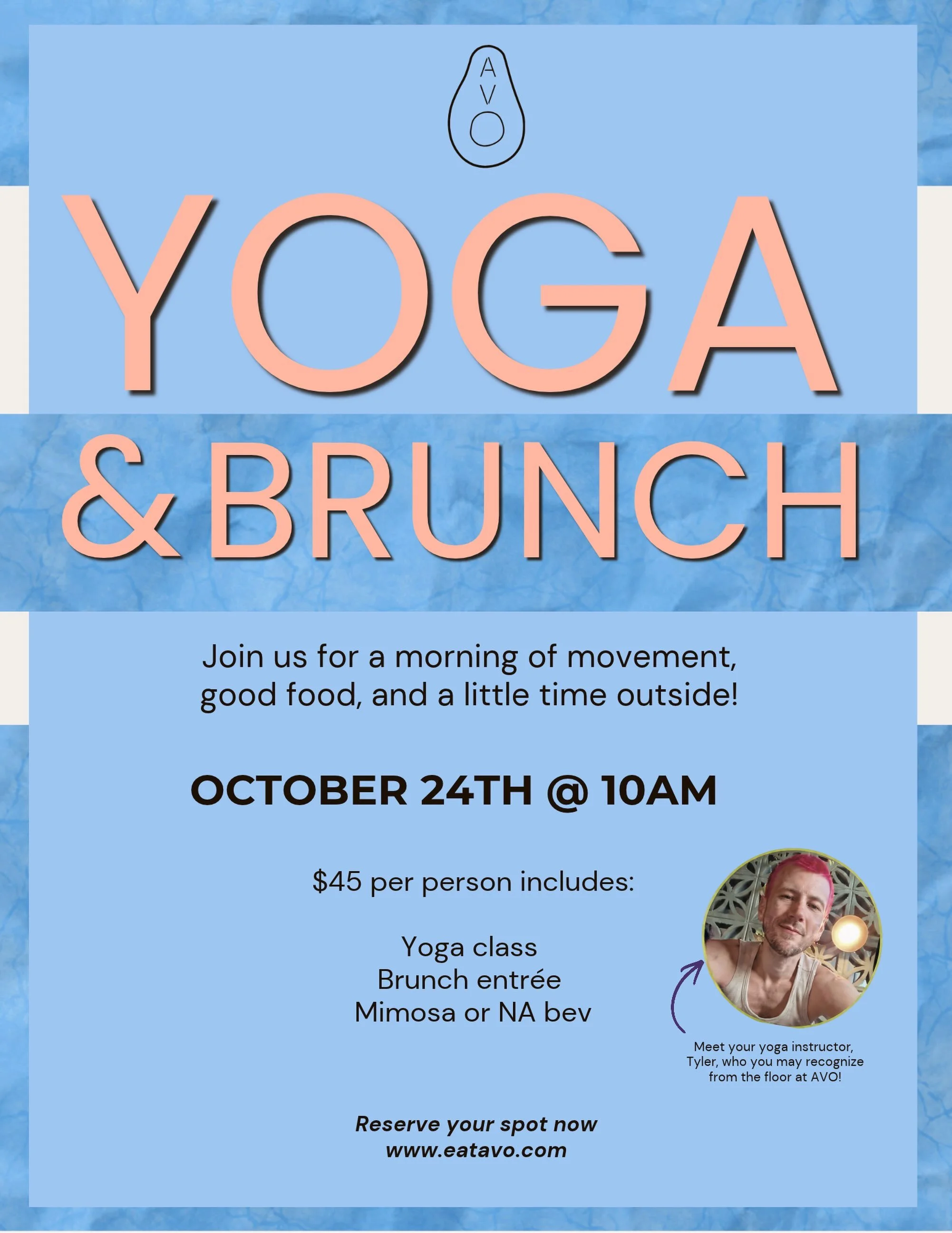 The weather is supposed to be BEAUTIFUL this Saturday! Join us for a fun yoga and brunch hang with us at the @onec1ty yard 🧘🍃 Tickets available on our Reservation page #yoga #brunch