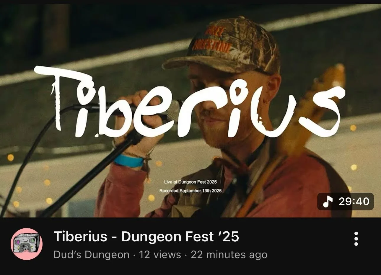 Three Cheers for Tiberius!! So very proud of the team&rsquo;s work on this one. Just wait till y&rsquo;all hear the rest of the sets 🤘video link is attached to our linktree

@dudsdungeon Fest 2025
Music and Performance by @tiberiuswright 
Video : @r