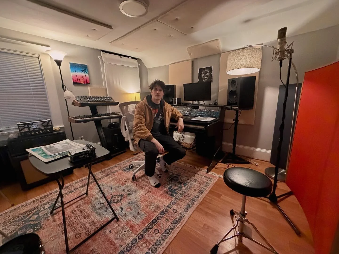 This is what an engineer looks like after 9 hours of construction! 

Meet @jon_quinnn ! Quinn has been working at Aurora Sound since the middle of last year and recently graduated to having his own room in the building. You might have encountered him