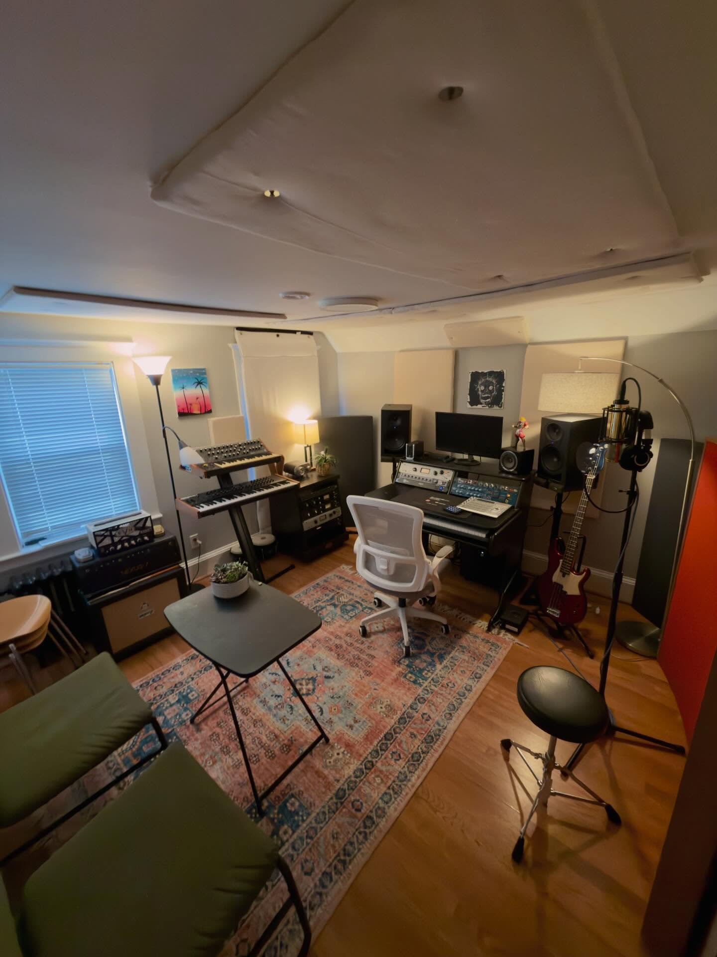 Studio B brings the vibes, flexibility, and maximum cost effectiveness to the table. Access the same microphone locker and instrument collection as Studio A but in this production oriented (but still very post capable) environment. Get in touch with 