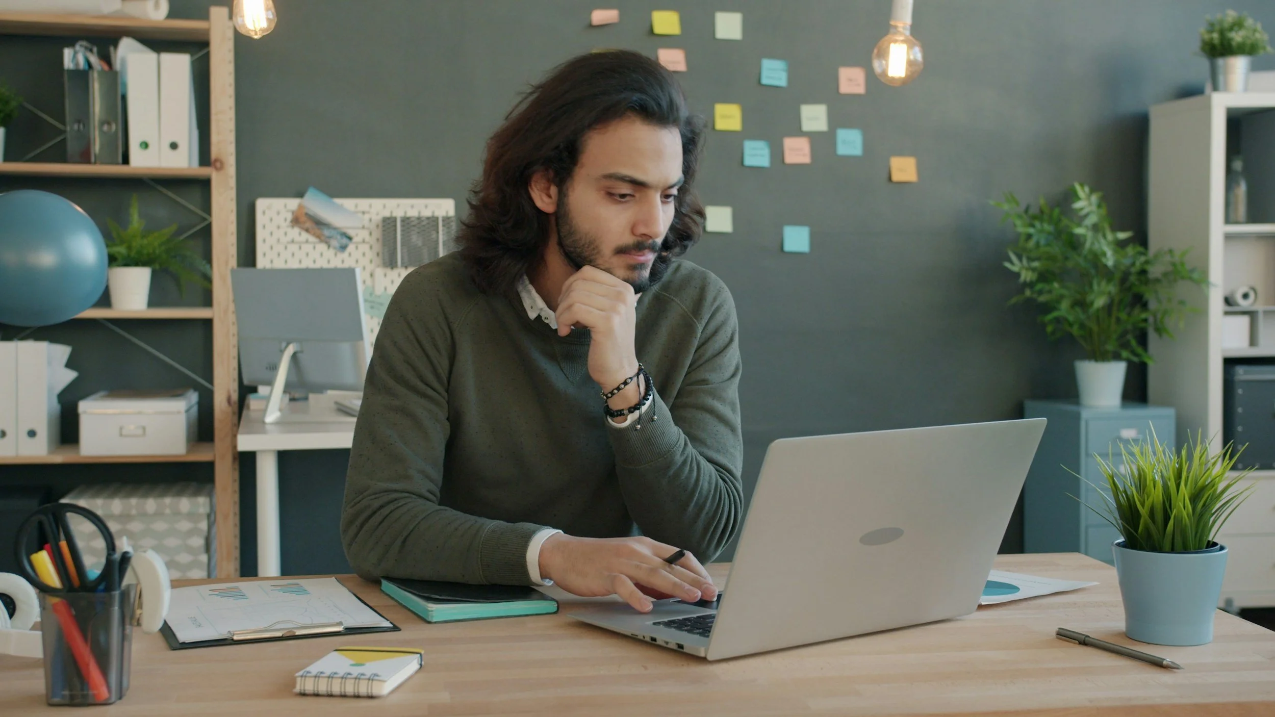 Man looking at computer