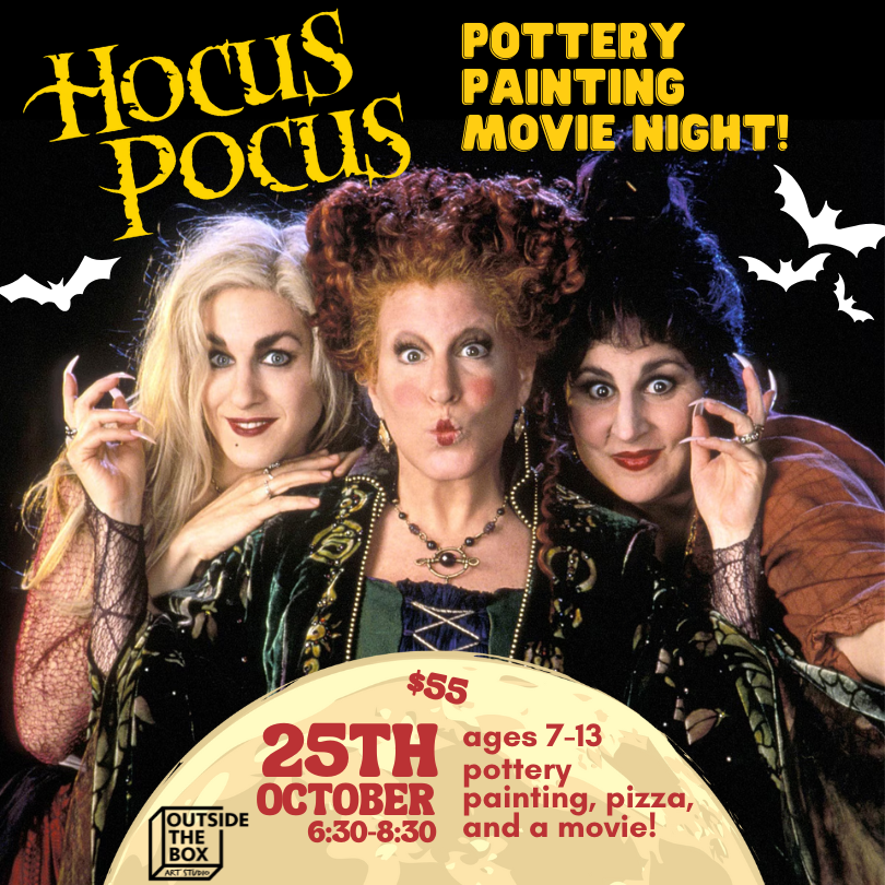 Hocus Pocus Movie Night and Pottery Painting Party!