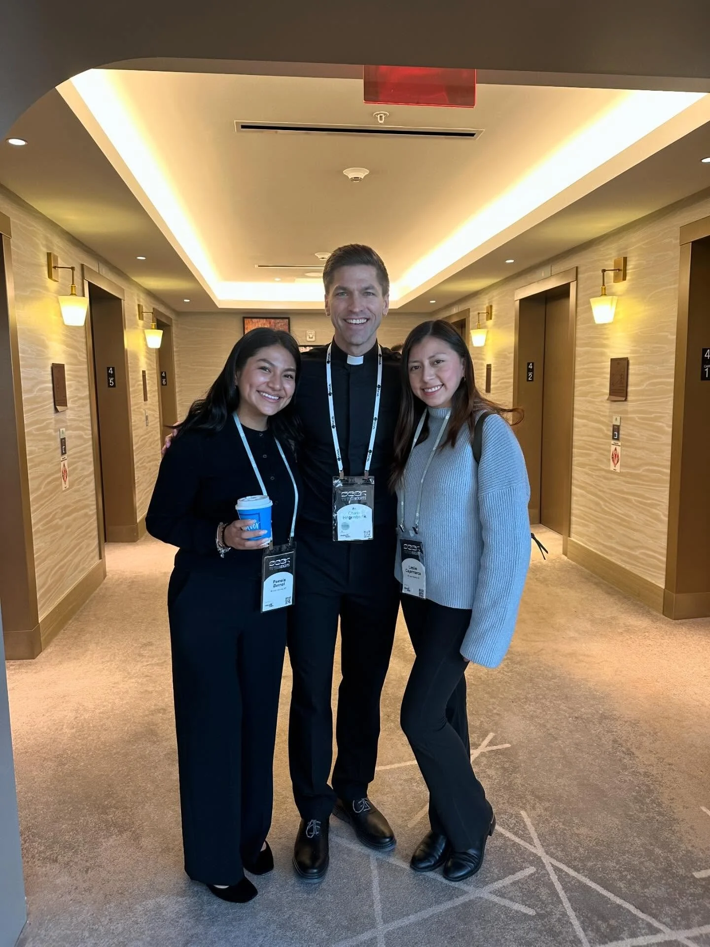 The three musketeers reunited! Thank you Fr.Chase for inspiring us to CHASE Jesus 🤝#SEEK26 @peoriadiocese