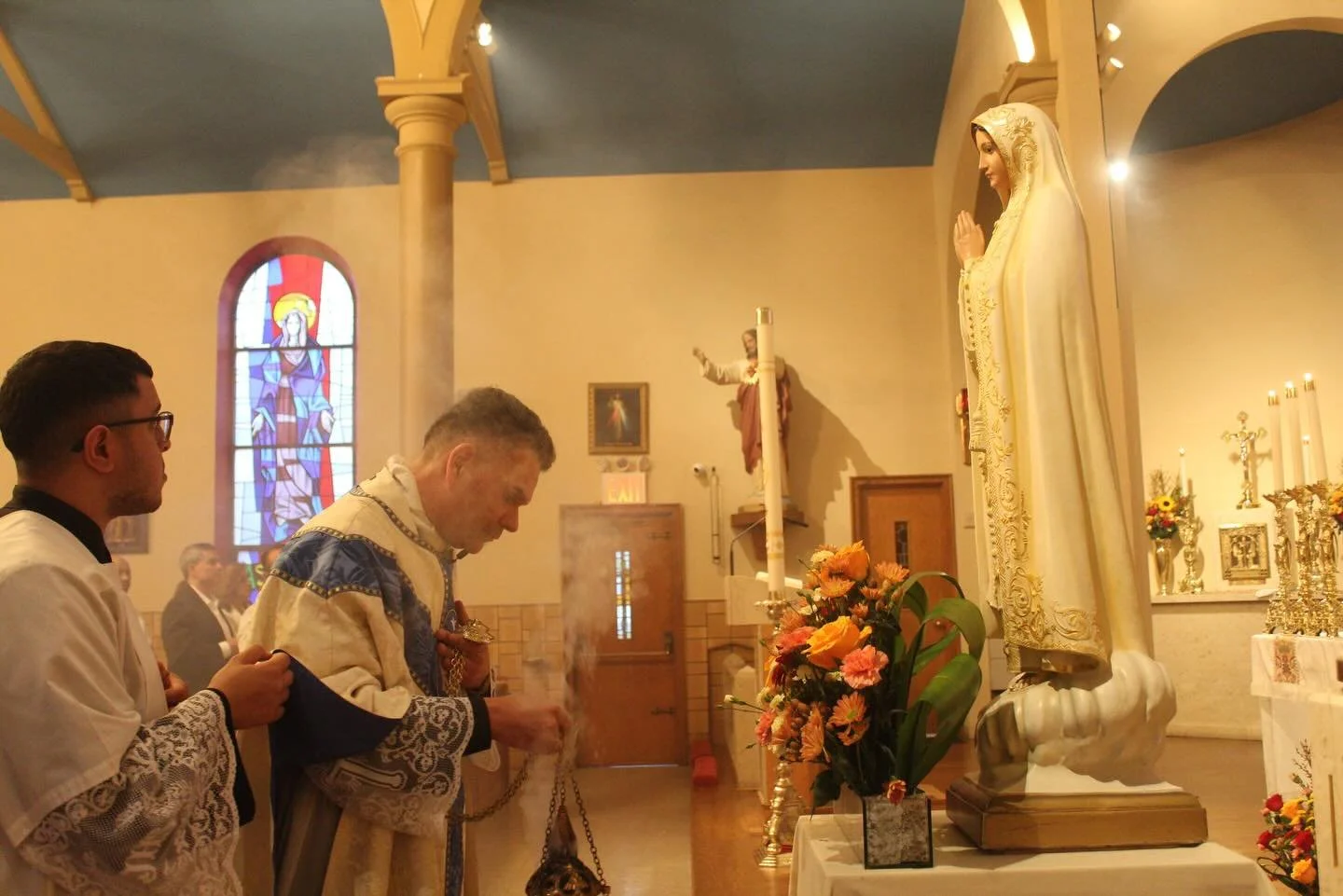 Yesterday on the memorial of Saint Joseph, the worker, we had the great joy of partaking in the act of consecration to Saint Joseph for over 90 of our parishioners. We also had the joy of crowning the image of our blessed mother, the Virgin Mary, as 